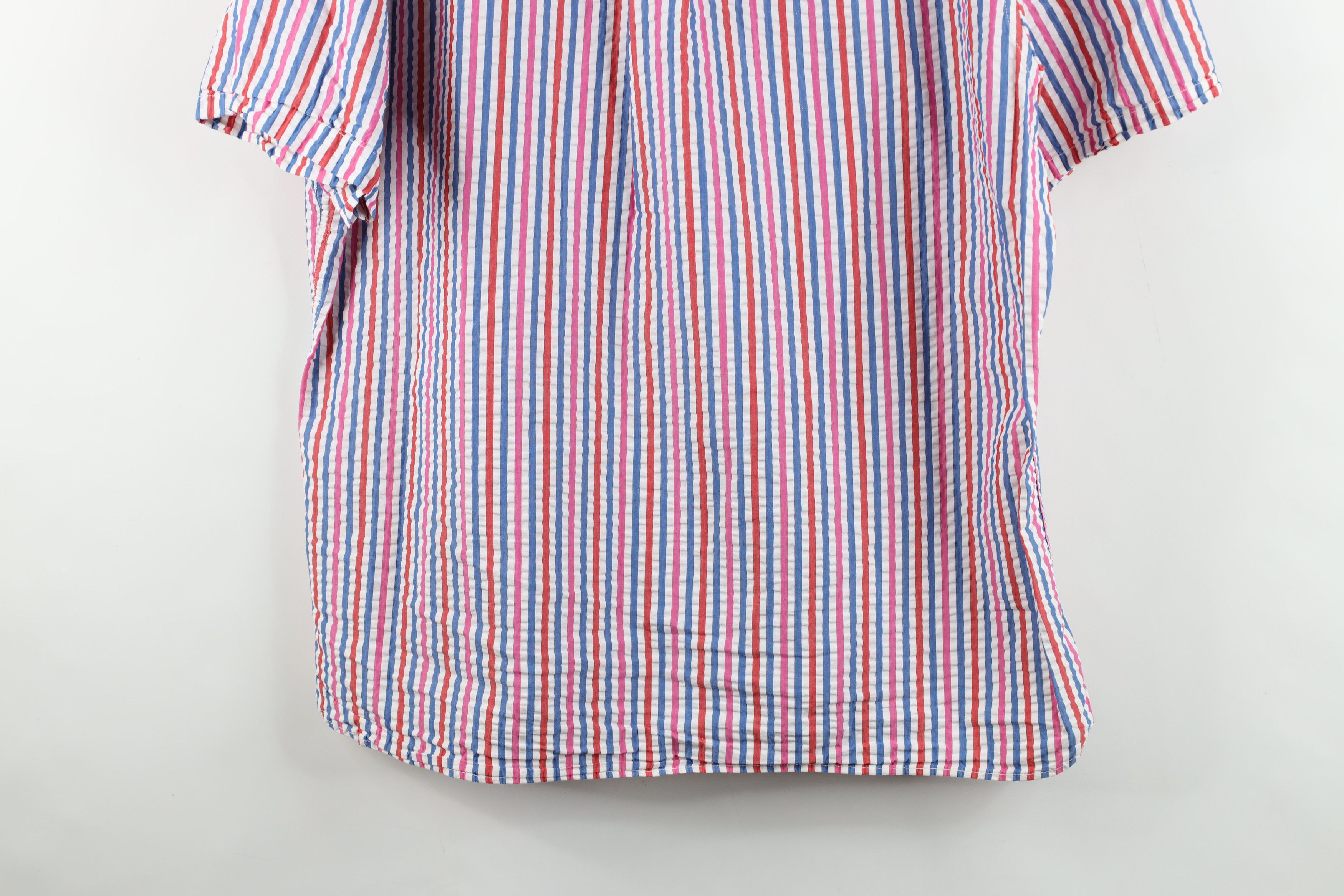 Lands' End Vintage Lands End Seer Sucker Short Sleeve Button Down Shirt Size US L / EU 52-54 / 3 - 12 Thumbnail