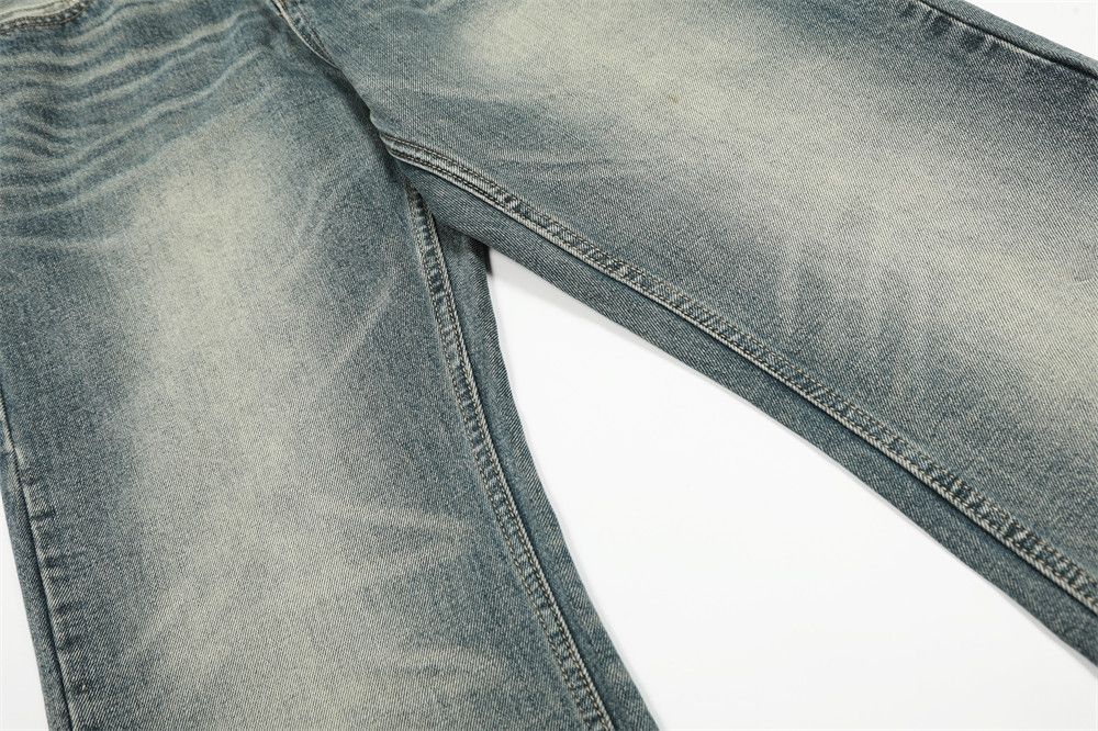 Jean Men's retro punk washed all-match casual distressed jeans Size US 32 / EU 48 - 4 Thumbnail
