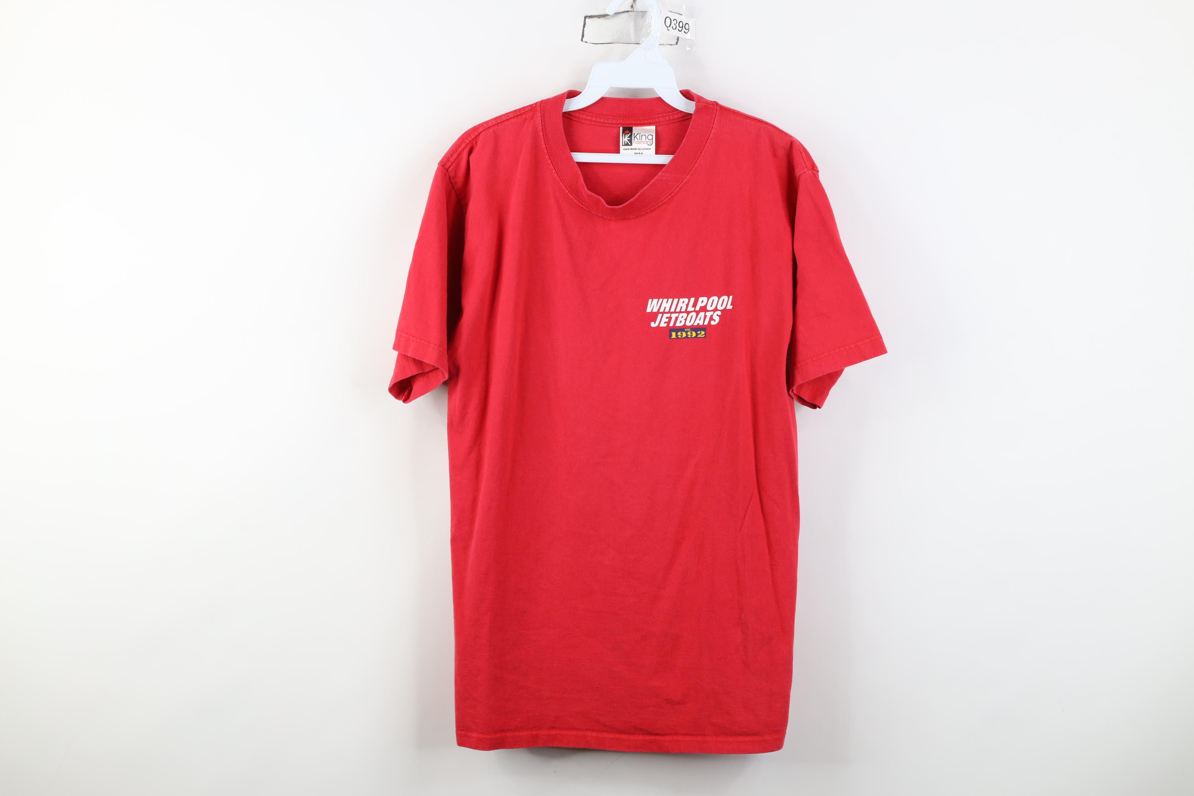 Vintage Vintage 90s Whirlpool Jet Boats Boating T-Shirt Red Cotton Size US M / EU 48-50 / 2 - 1 Thumbnail