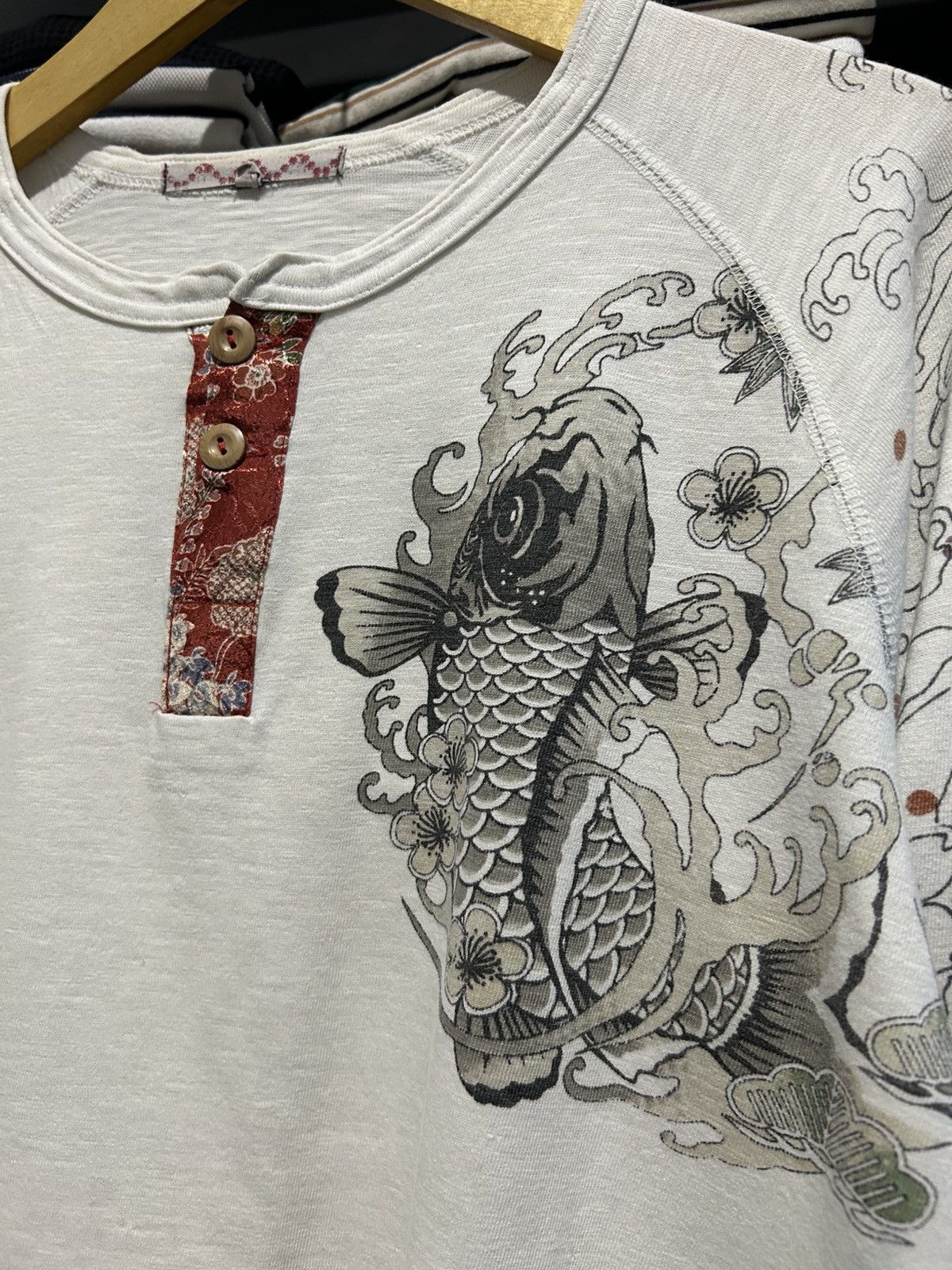 Japanese Brand Sukajan Koi Fish Japanese tradition double Layer longsleeve Size US XL / EU 56 / 4 - 3 Thumbnail