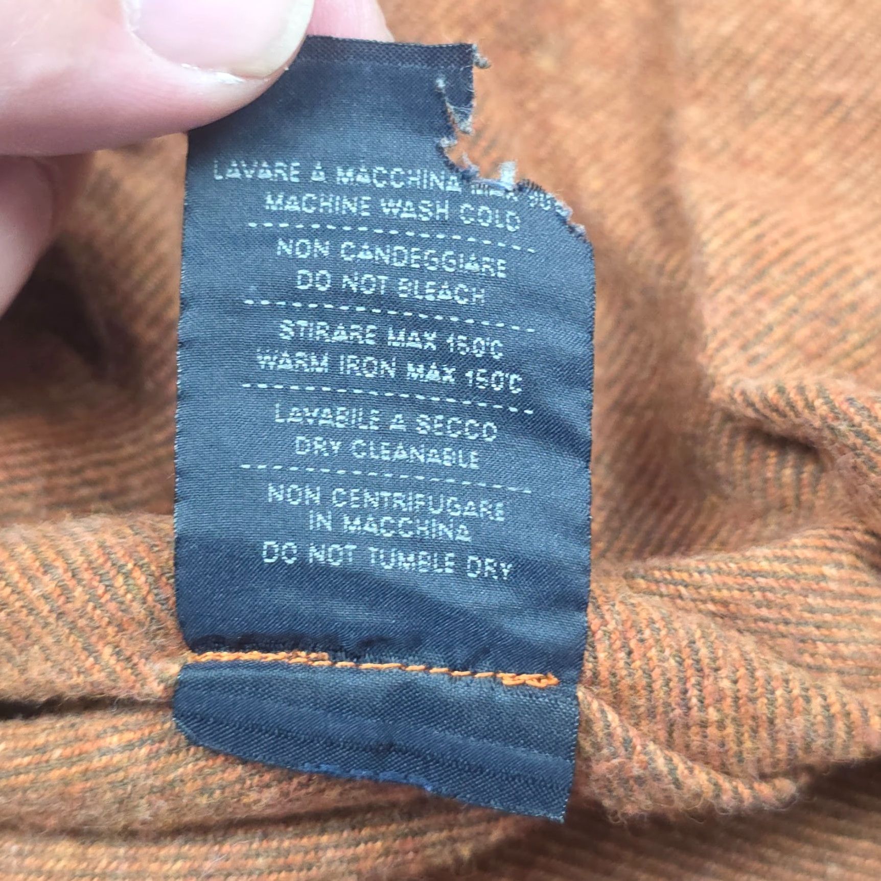 Ermenegildo Zegna VINTAGE Ermenegildo Zegna Flannel Shirt Button-Up XL Orange Cotton Men's Italy Size US XL / EU 56 / 4 - 7 Thumbnail