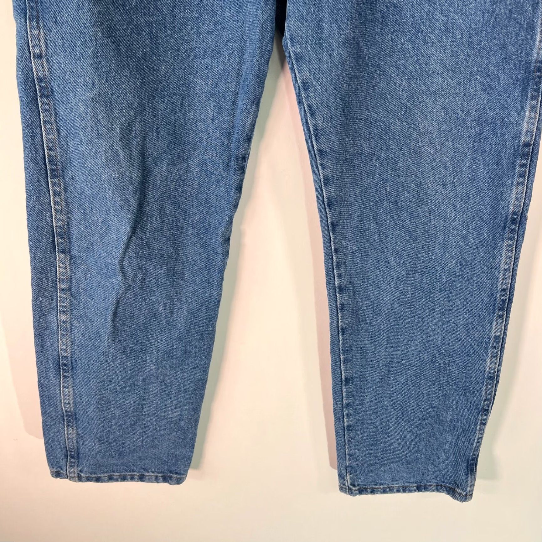 Denime Rustler Mens Flat Front Stretch Mid Rise Straight Blue Denim Jeans 34X29 Shirt? Size US 34 / EU 50 - 6 Thumbnail