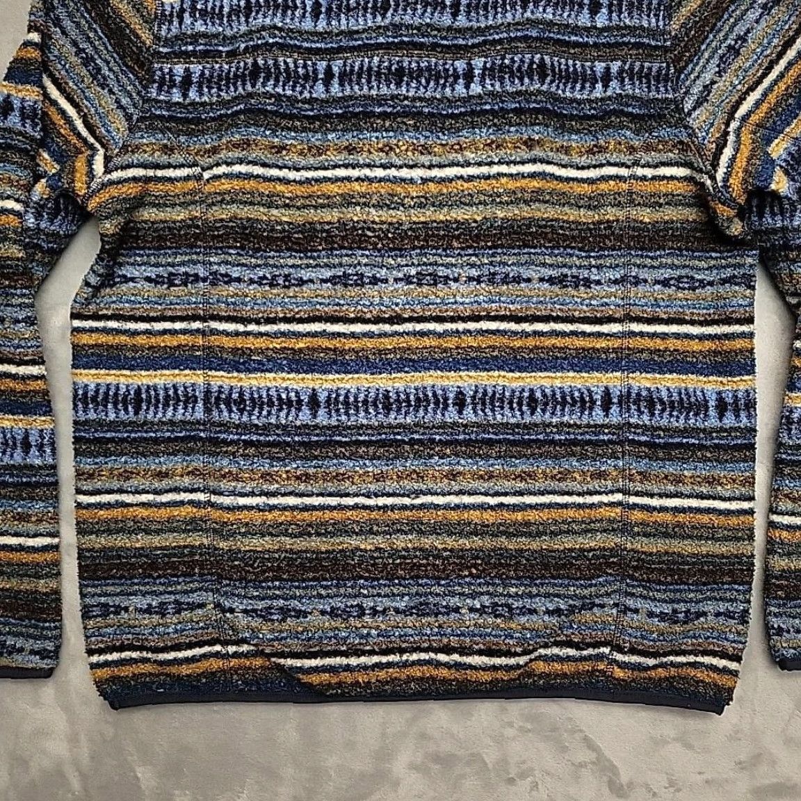 Denime Rock & Roll Denim Sweater Mens Small Multicolor Striped Fleece 1/4 Zip Pullover Size US S / EU 44-46 / 1 - 2 Thumbnail