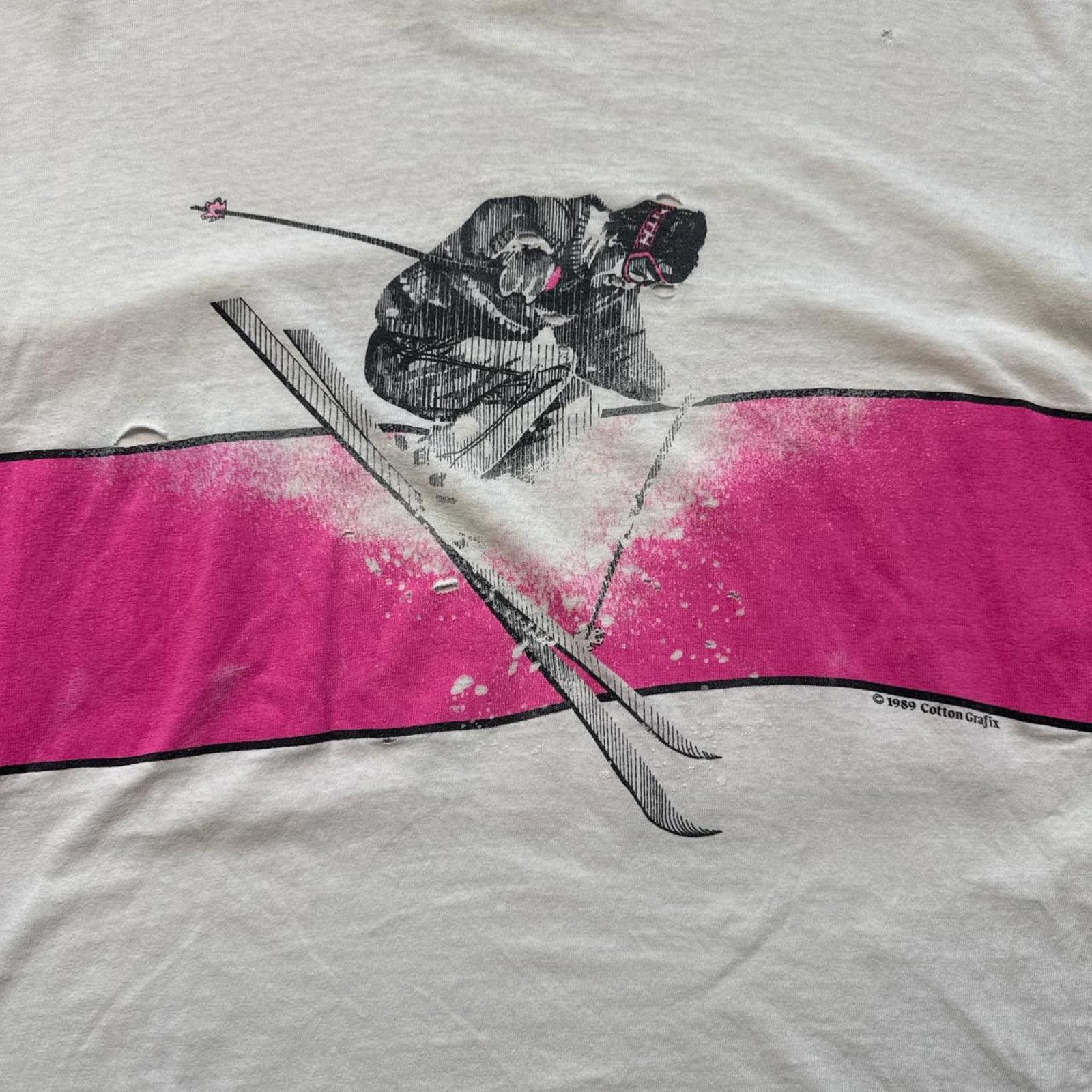 Other Ski The Pink Snow Vintage 80's Single Stitch 1989 T-Shirt Size US XL / EU 56 / 4 - 6 Thumbnail