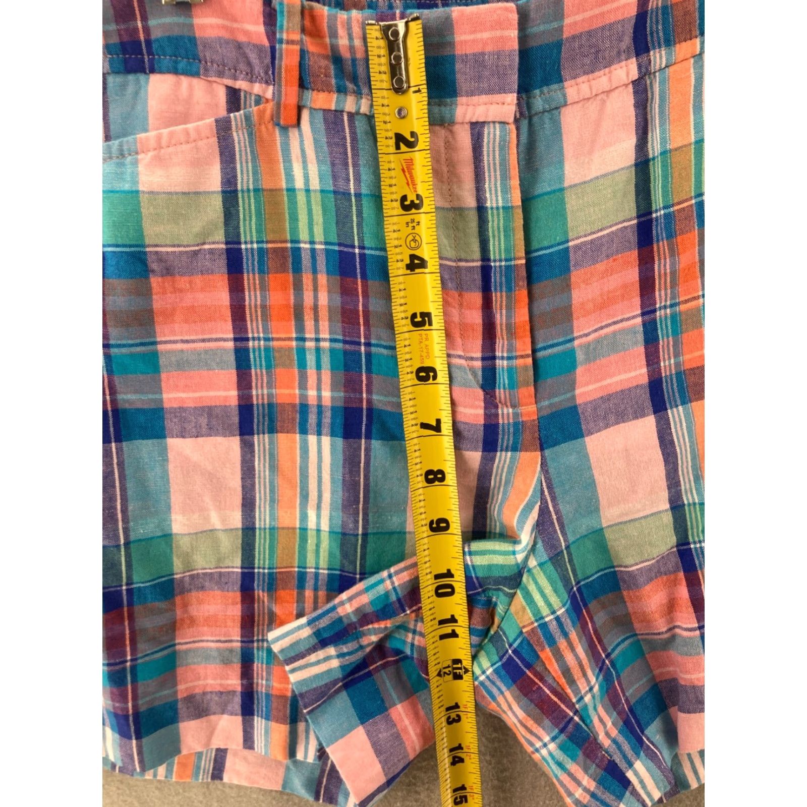 Talbots Talbots Bermuda Shorts 8 Womens Multicolor Cotton Linen Plaid Colorful Preppy 90s Theme Womens Size 30" / US 8 / IT 44 - 4 Thumbnail