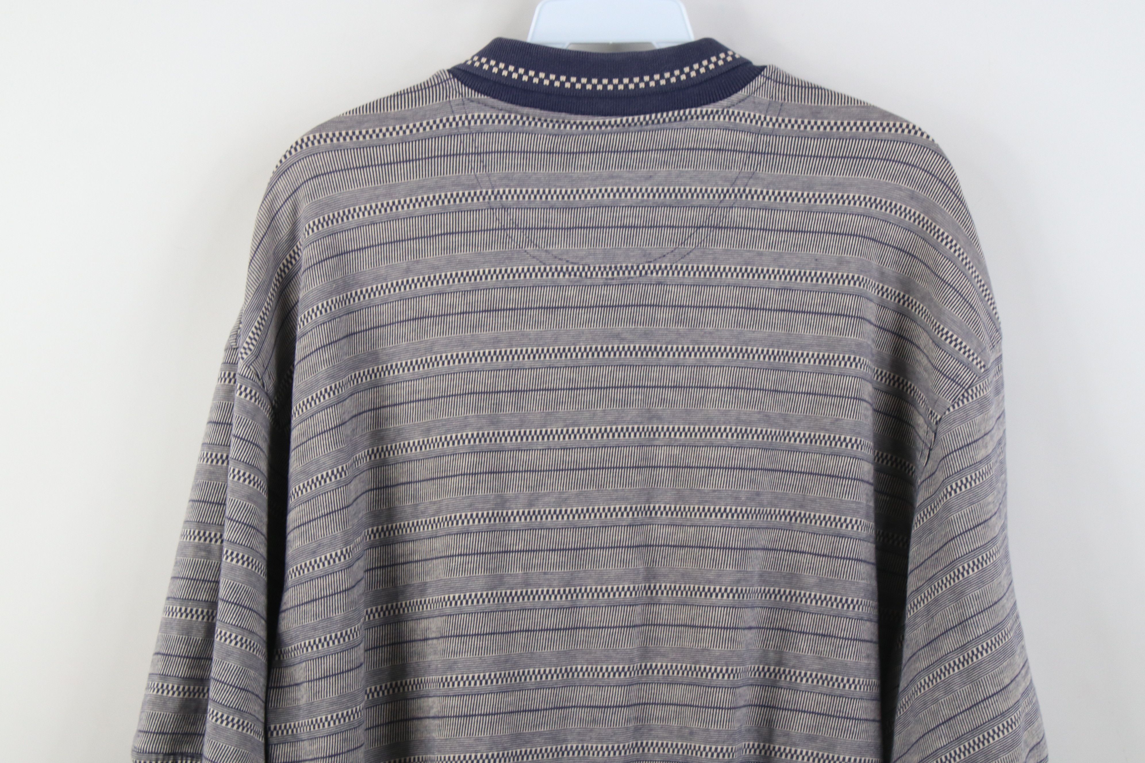 Vintage Vintage 90s Streetwear Fit Striped Knit Golf Polo Shirt Size US L / EU 52-54 / 3 - 10 Thumbnail