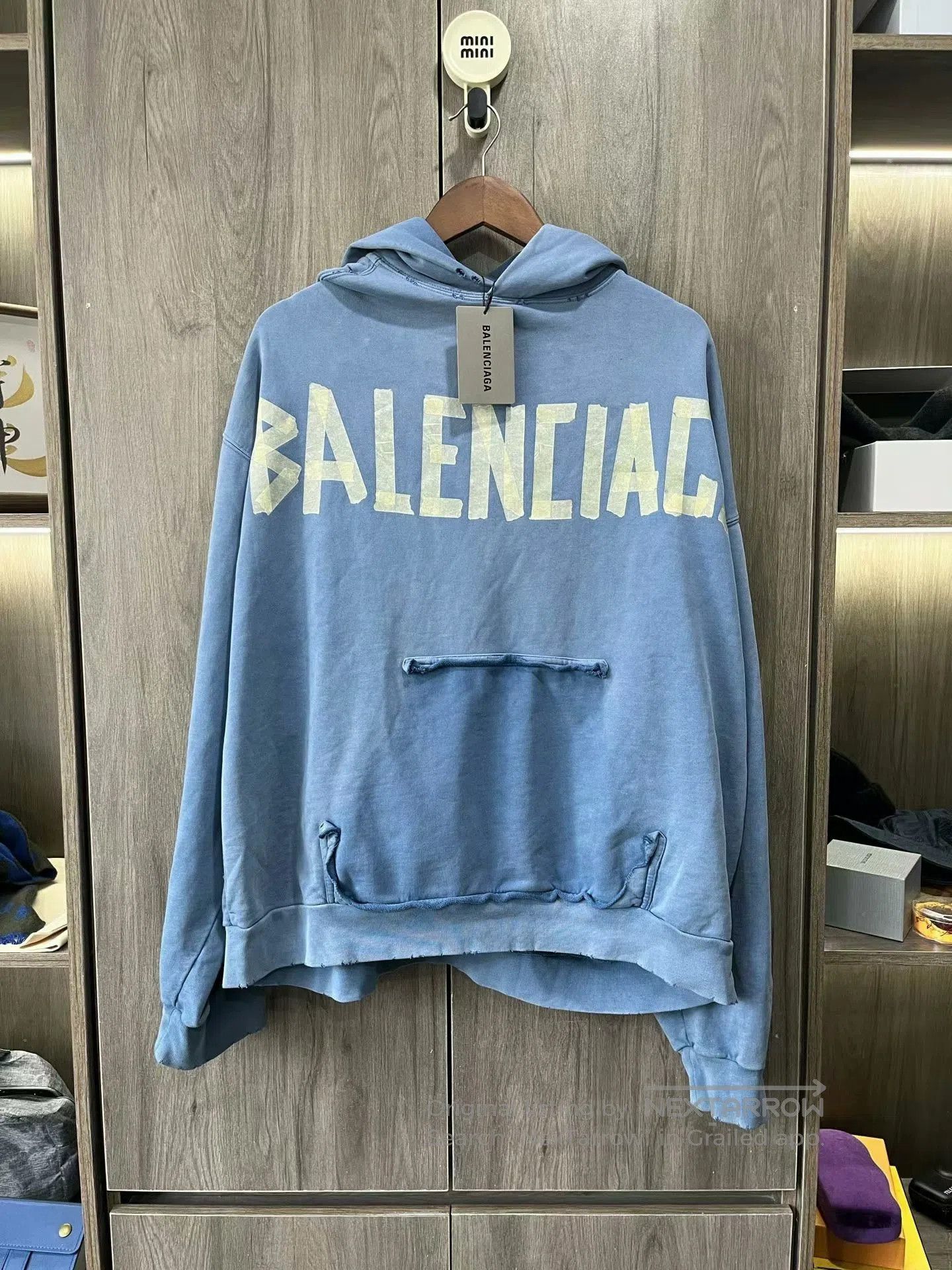 Balenciaga balenciaga blue hoodie with logo print. Size US M / EU 48-50 / 2 - 1 Thumbnail