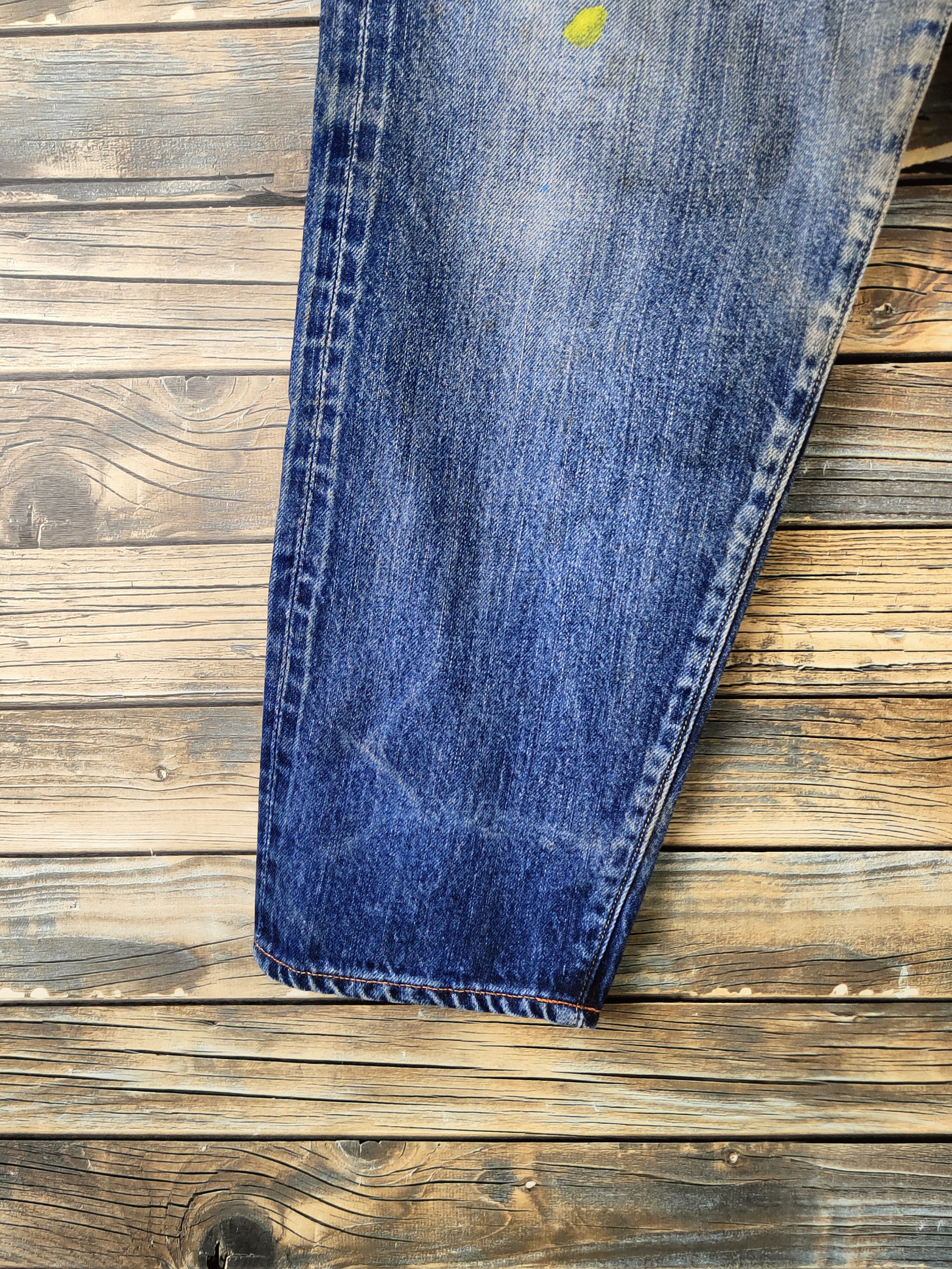 Japanese Brand DL D.M.G Dark Blue Distressed Ripped denim Jeans #46-959 Size US 28 / EU 44 - 4 Thumbnail