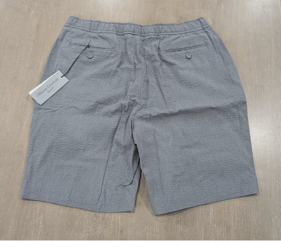 Officine Generale OFFICINE GENERALE Flat Front Textured Shorts Gray 54 US 38 Size US 38 / EU 54 - 3 Thumbnail