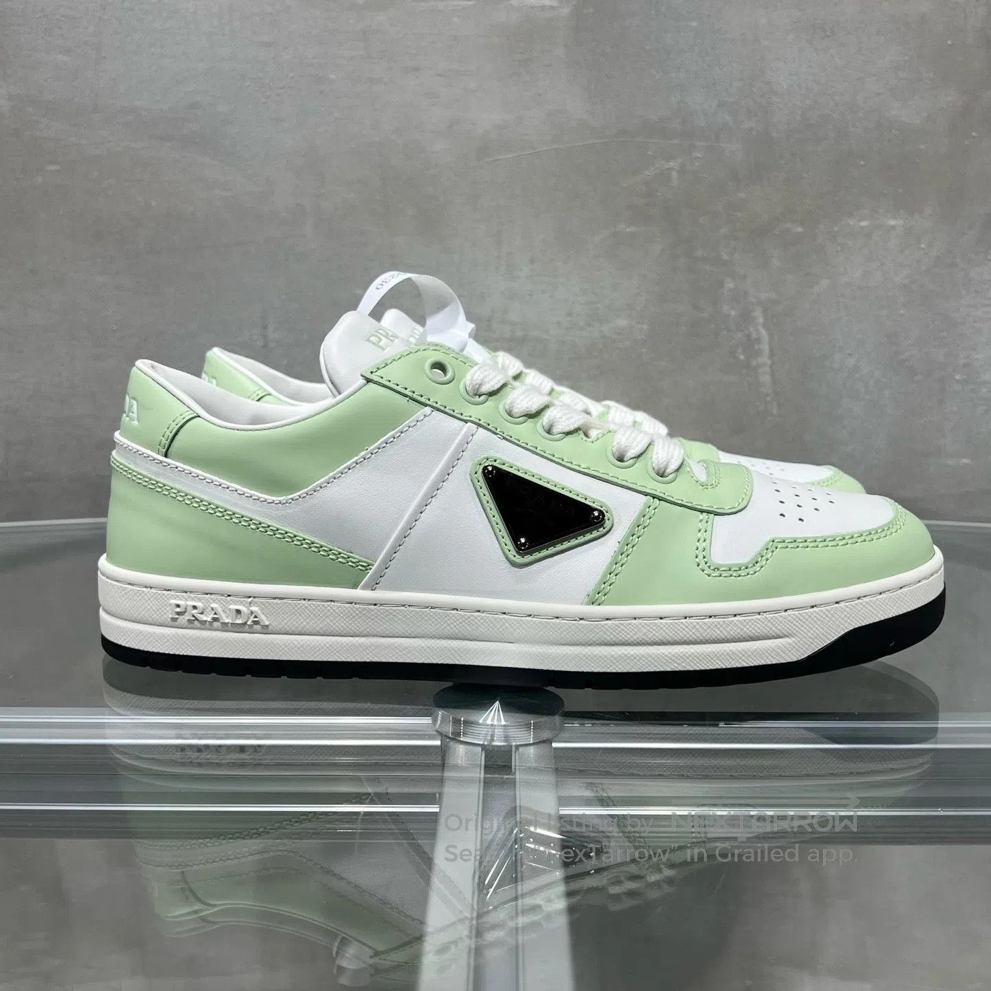 Prada Prada Downtown Bold white-and-green pattern casual sneaker Size US 8 / IT 38 - 4 Thumbnail