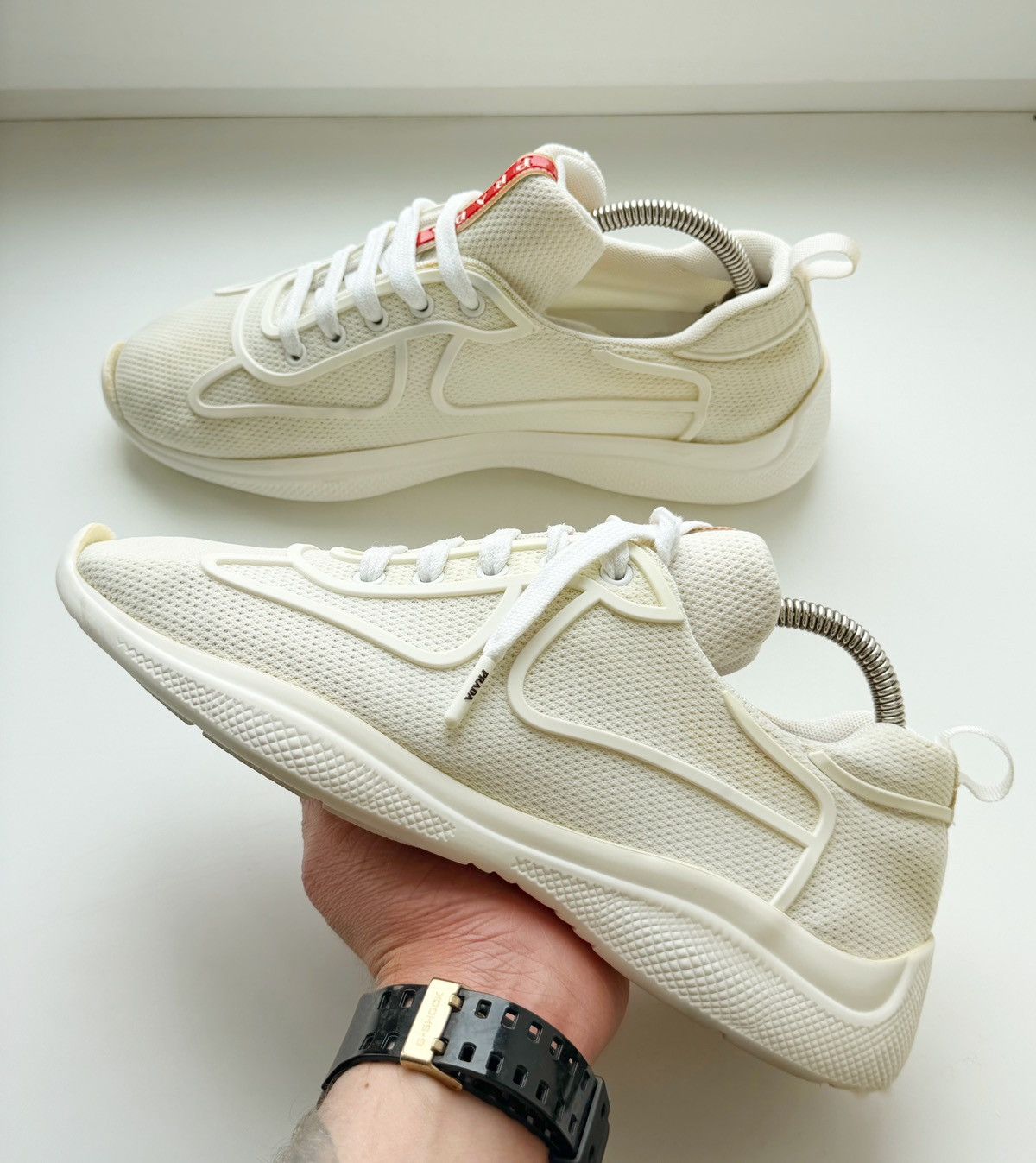 Prada Prada American Cup Men White Lightweight Sneakers 41 Italy Size US 8 / EU 41 - 1 Thumbnail