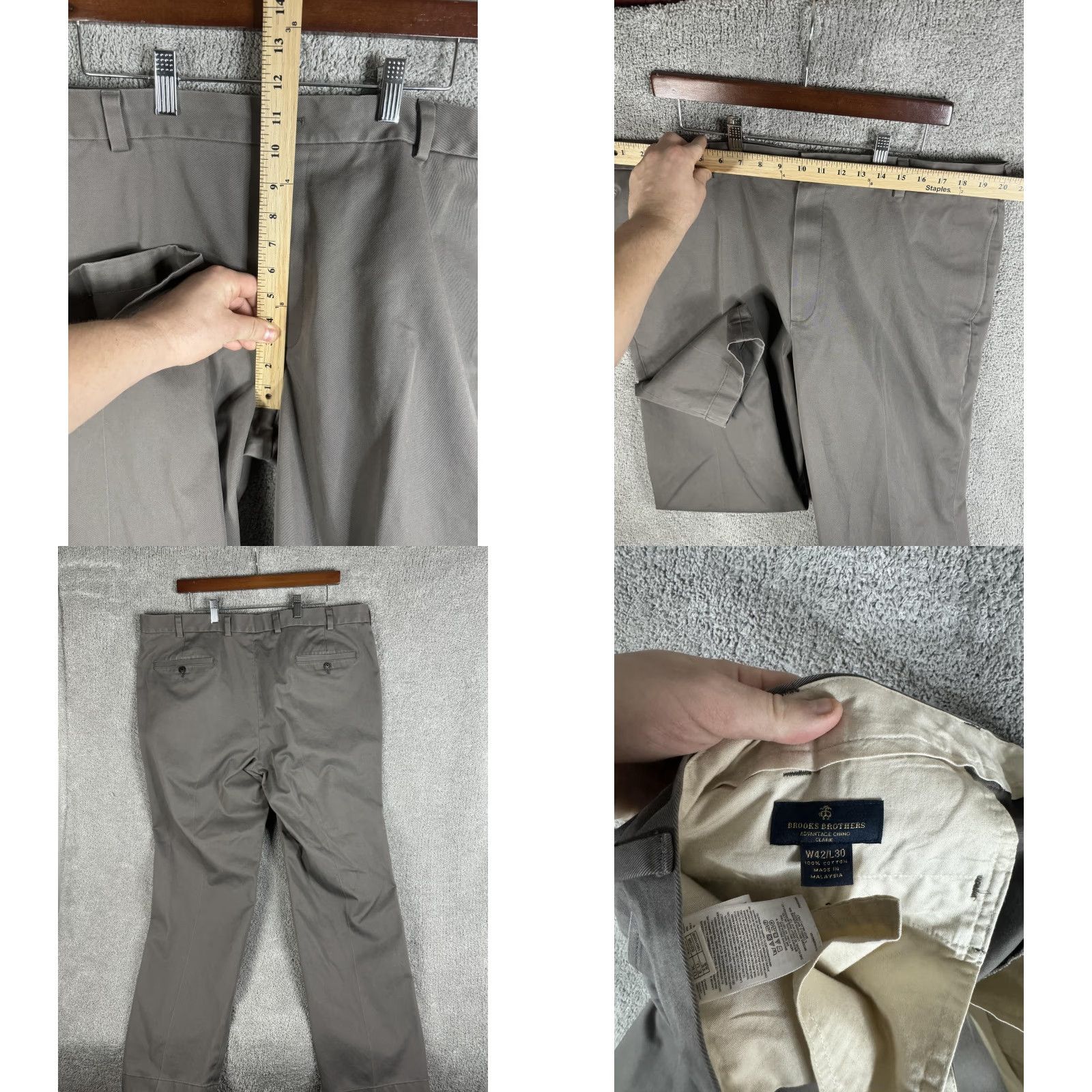 Brooks Brothers Brooks Brothers Pants Mens 42x30 Gray Advantage Chino Clark Cotton Casual Size US 42 / EU 58 - 8 Thumbnail