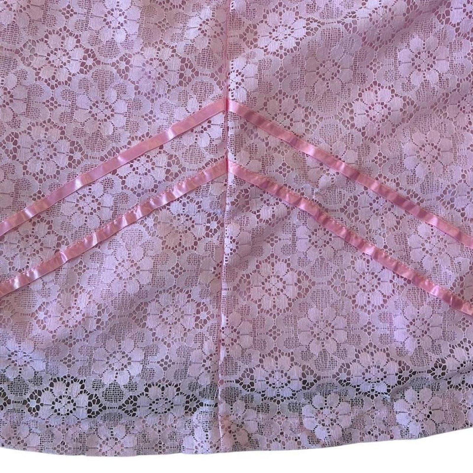 Vintage 70s vintage prairie skirt blouse set sz M pink puff sleeve Size 32" / US 10 / IT 46 - 4 Thumbnail