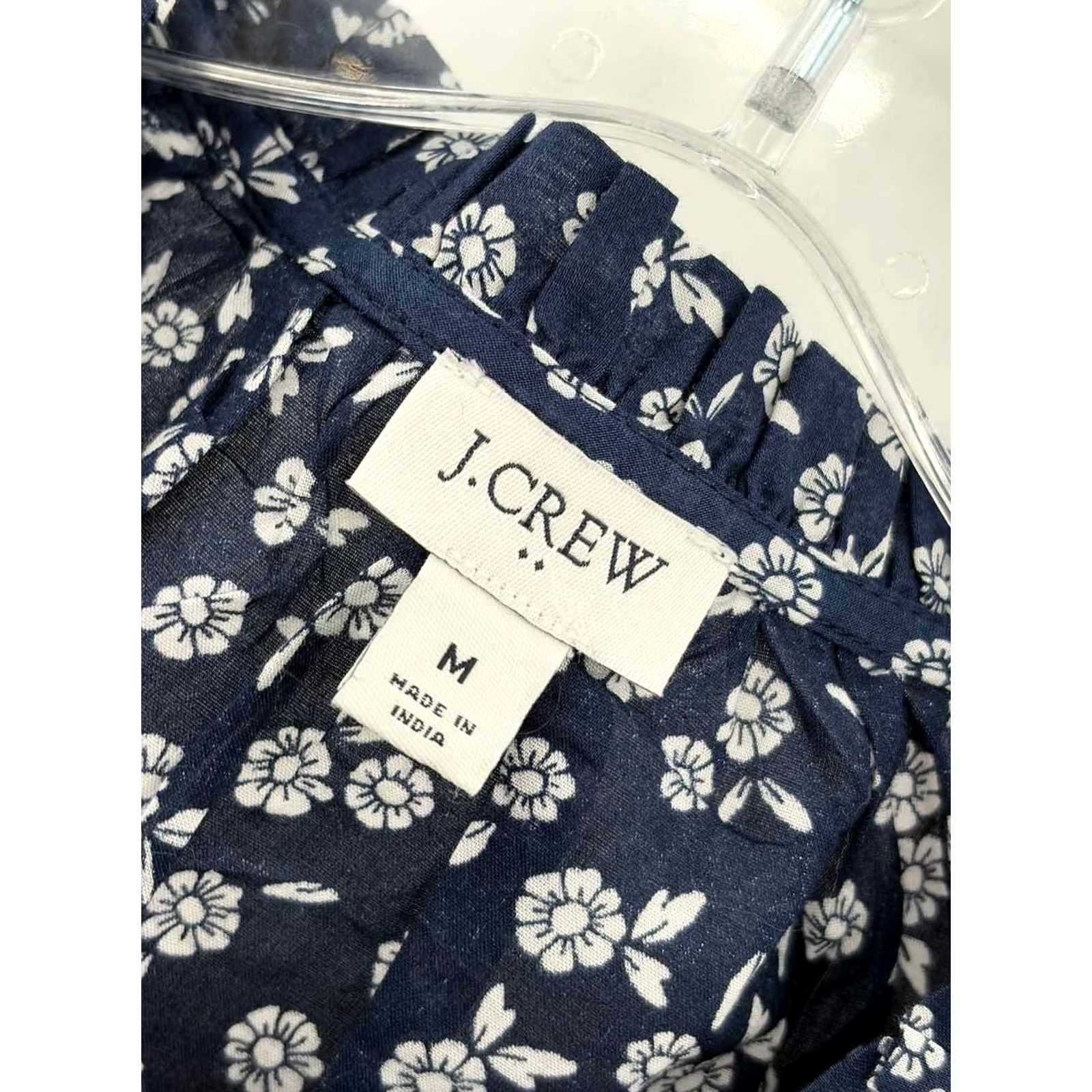 Vintage J Crew Navy Floral Blouse Size Medium Size M / US 6-8 / IT 42-44 - 3 Thumbnail