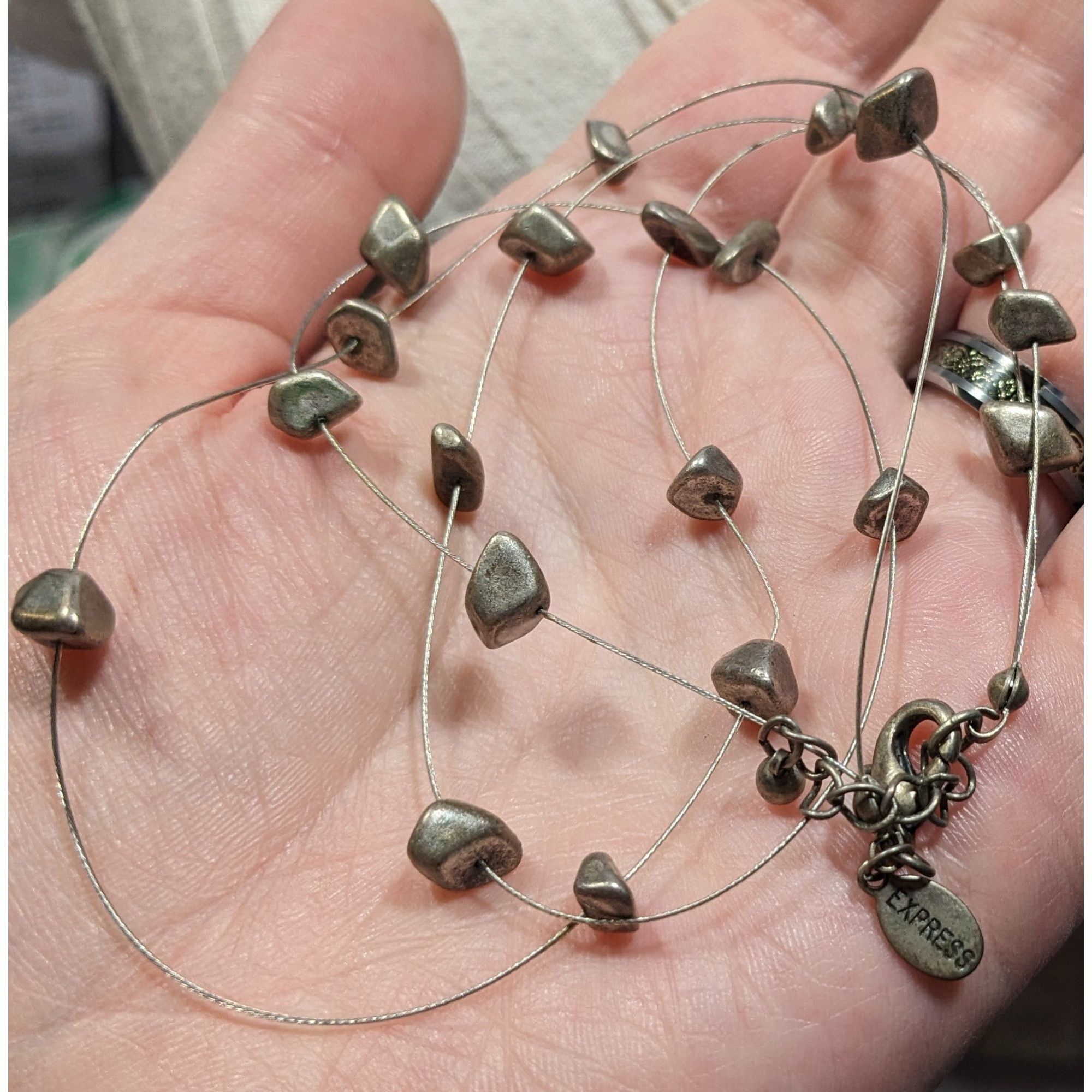 Express Express Y2K Floating Metal Chip Layered Necklace Size ONE SIZE - 3 Thumbnail