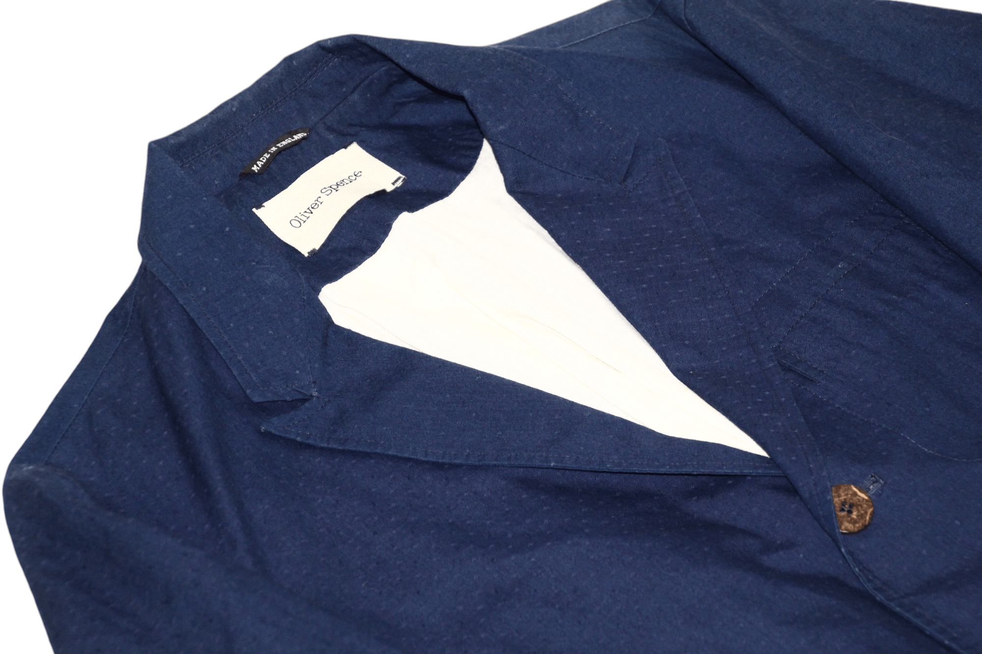 Oliver Spencer Oliver Spencer Textured Indigo Cotton Twill Lined Blazer Size US M / EU 48-50 / 2 - 10 Thumbnail