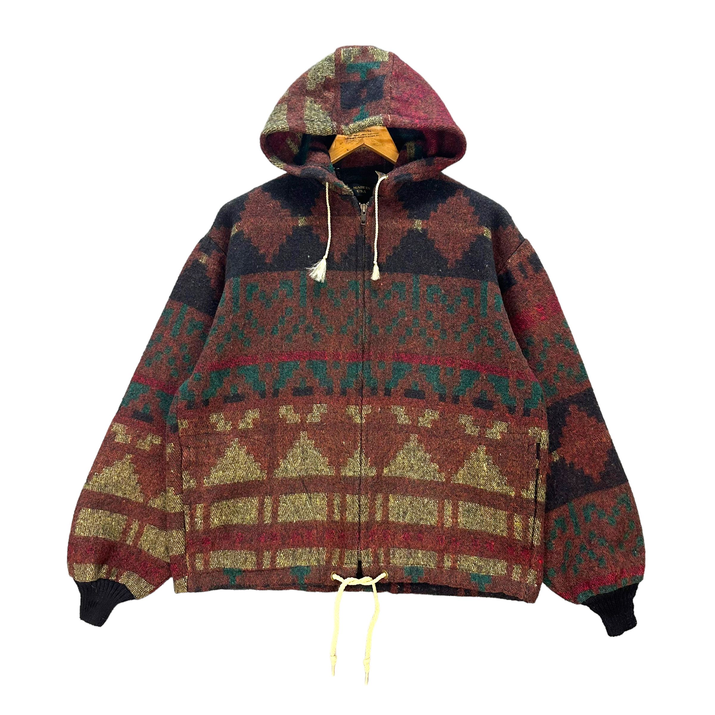 Vintage AMERICAN VINTAGE AZTEC NAVAJO NATIVE HOODED JACKET #8328-004 Size US M / EU 48-50 / 2 - 1 Thumbnail