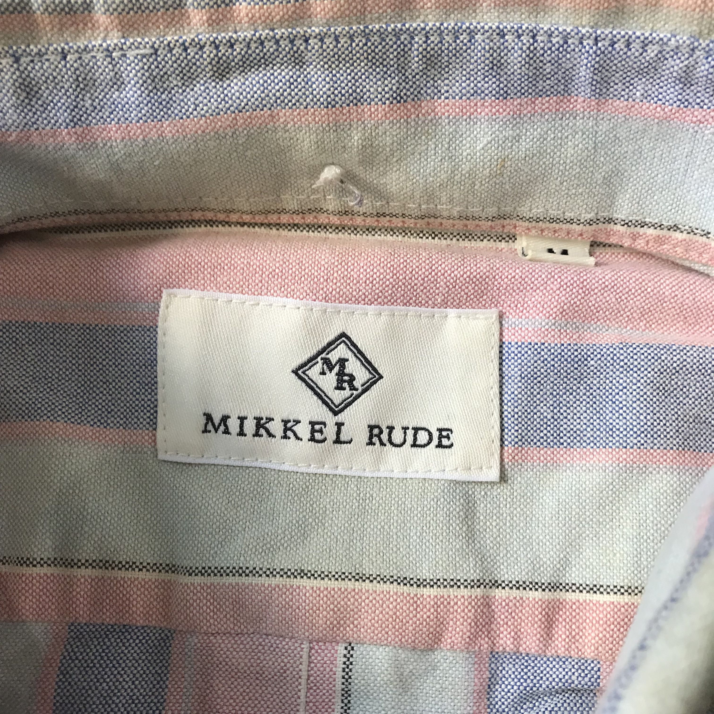 Designer × New England Shirt Company × Vintage Mikkel Rude OXFORD Candy stripes wine with thin navy white Size US M / EU 48-50 / 2 - 6 Thumbnail