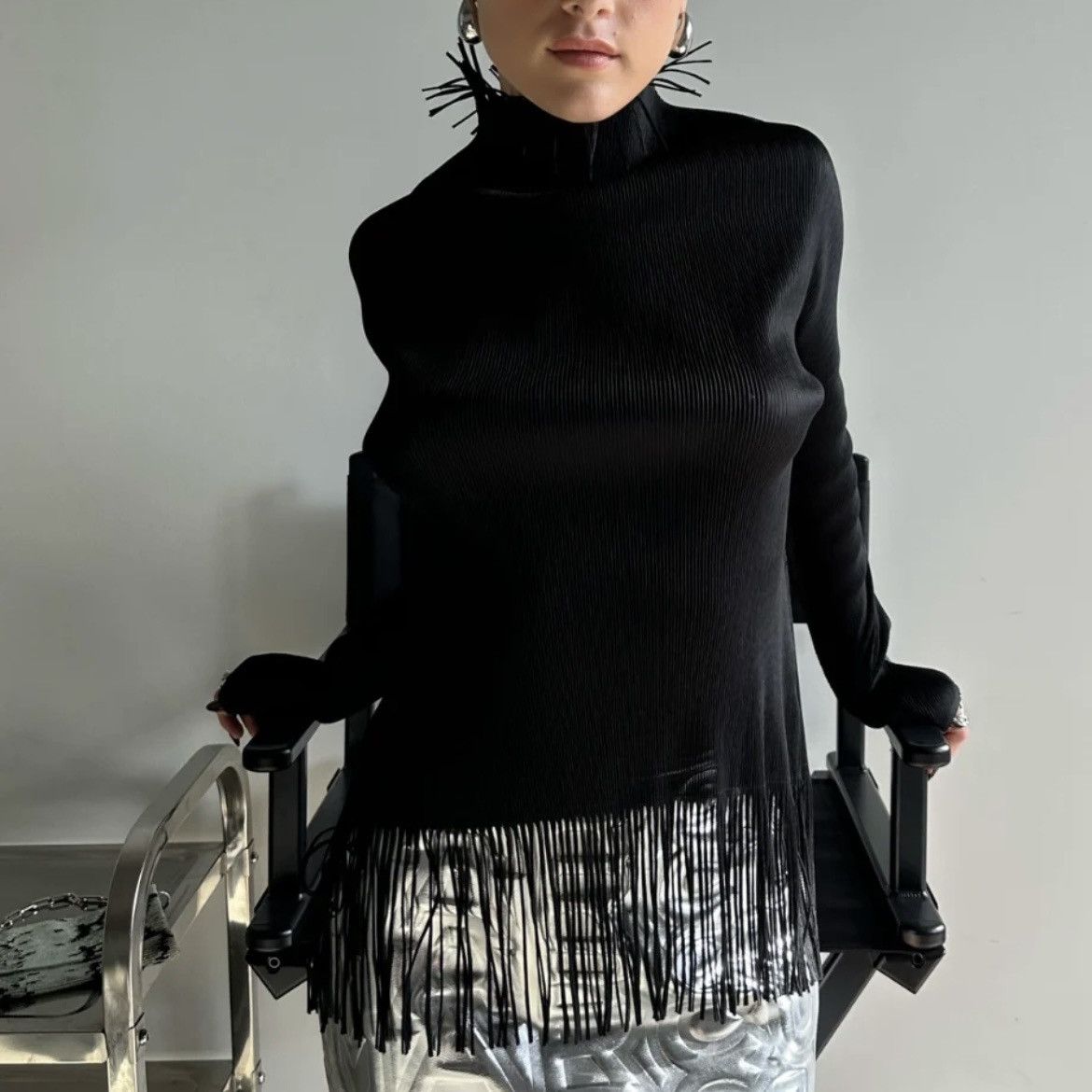 Pleats Please Issey Miyake PLEATS PLEASE VINTAGE FRINGE TOP Size ONE SIZE - 2 Thumbnail