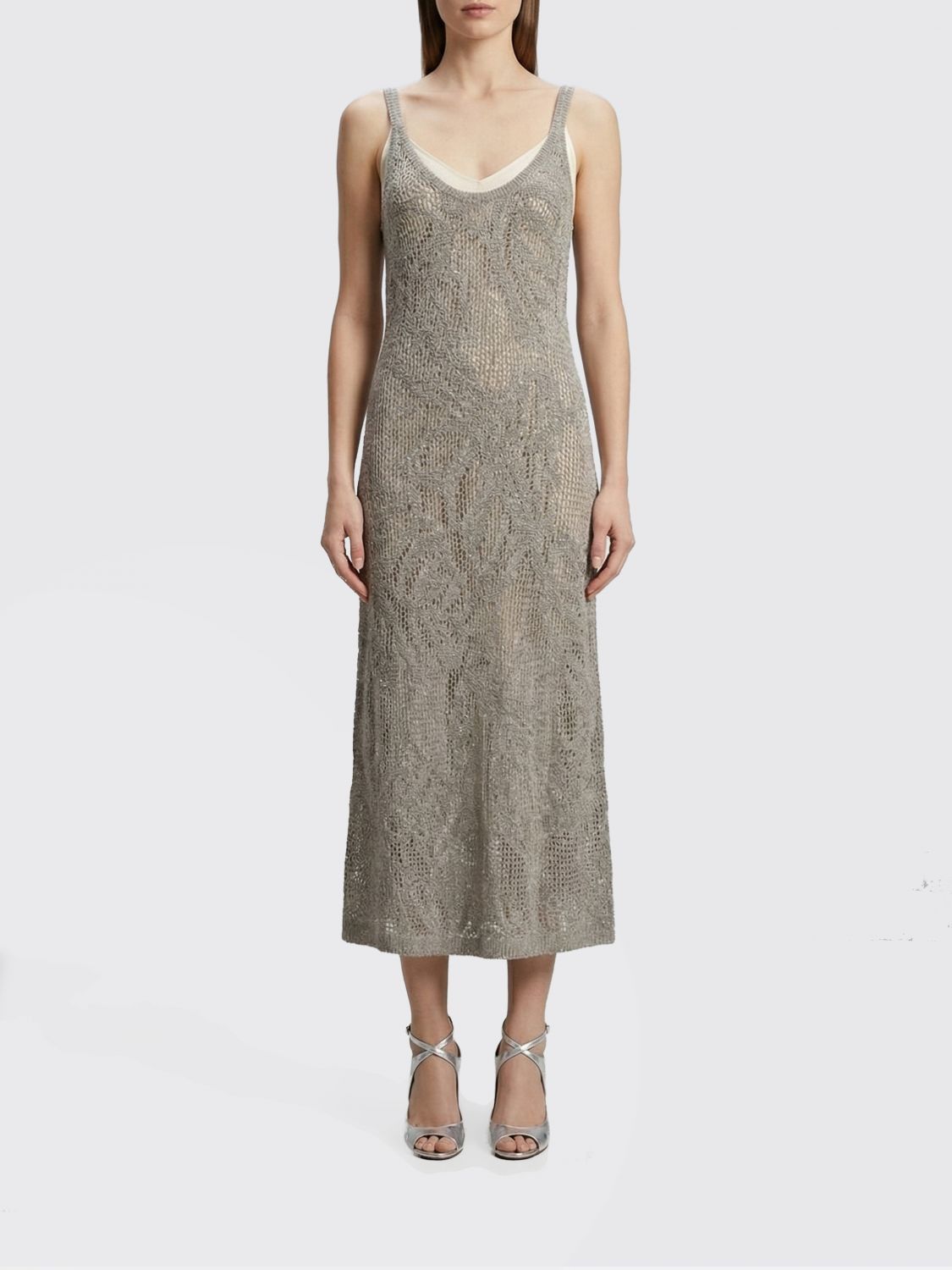 Brunello Cucinelli Brunello Cucinelli Dress Woman Mud Size M / US 6-8 / IT 42-44 - 1 Thumbnail