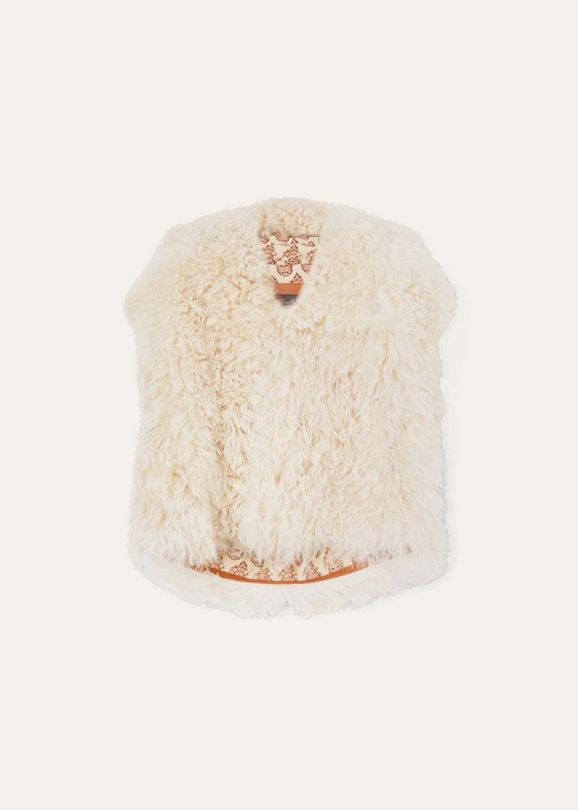 Loro Piana o1srvl11e1224 Shearling Curl Vest in Ivory Size L / US 10 / IT 46 - 1 Thumbnail