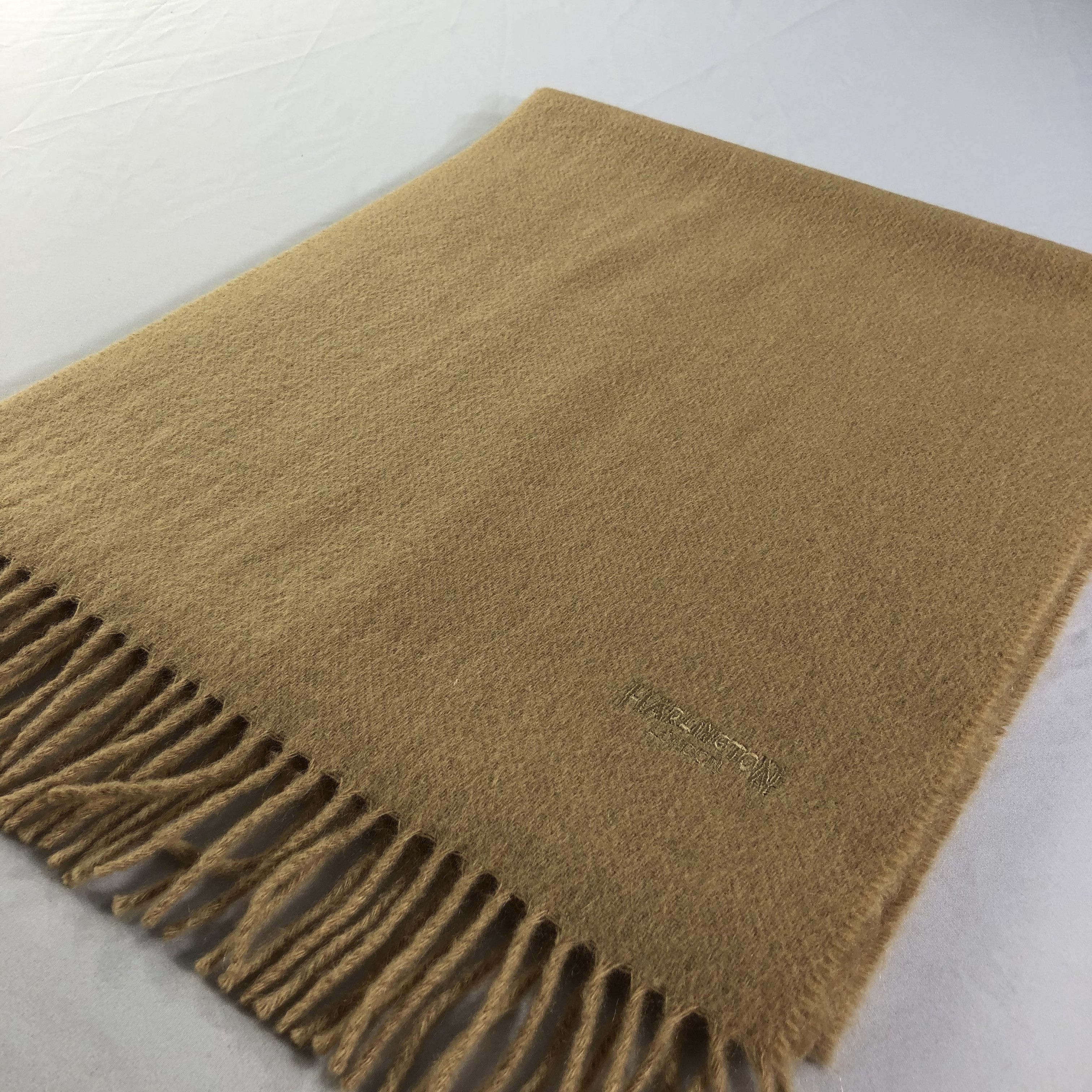 Vintage Harlington London Tan Cashmere Scarf Muffler V1517 Size ONE SIZE - 3 Thumbnail
