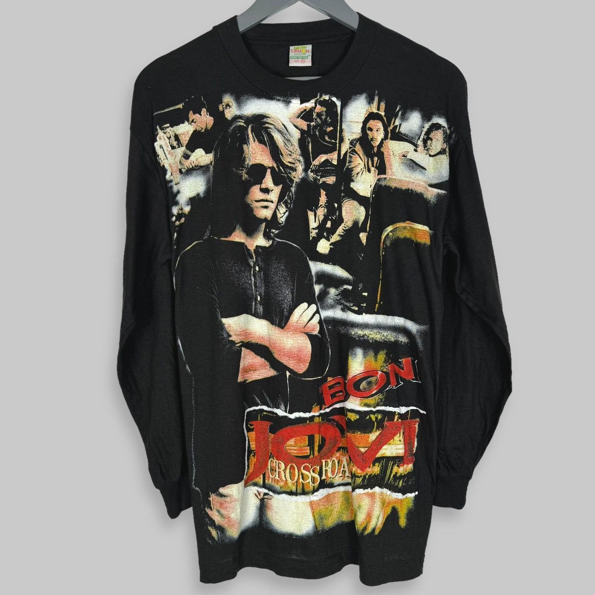 Band Tees Vintage 90s Bon Jovi Crossroads Euro All Over Rare LS Shirt Size US XL / EU 56 / 4 - 1 Thumbnail