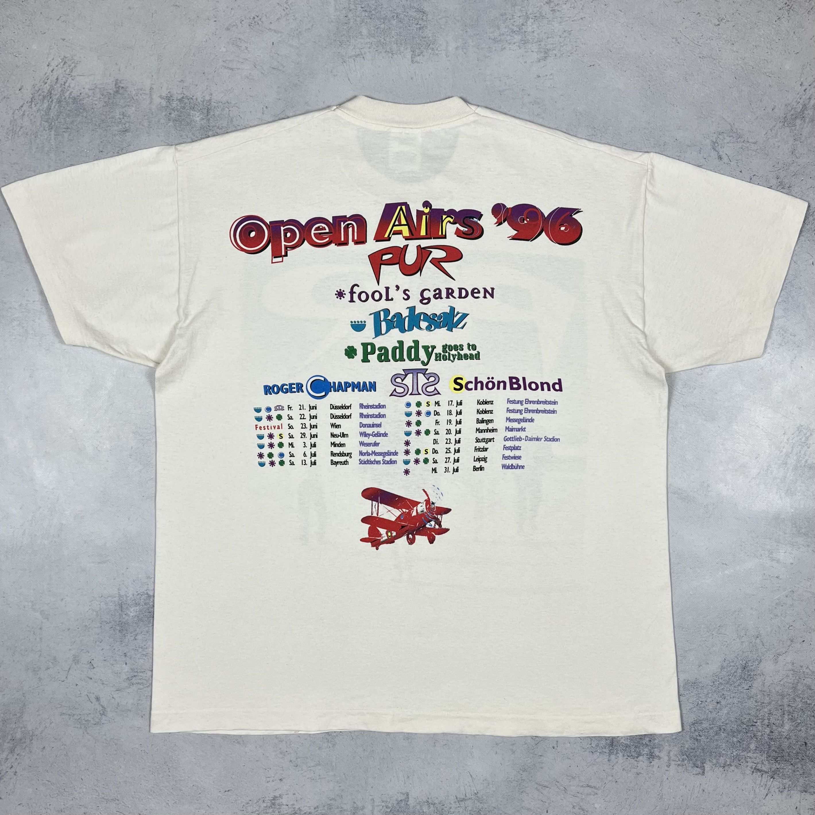 Band Tees Vintage PUR Rock Band Open Air Tour T Shirt 1996 Size US XL / EU 56 / 4 - 16 Thumbnail