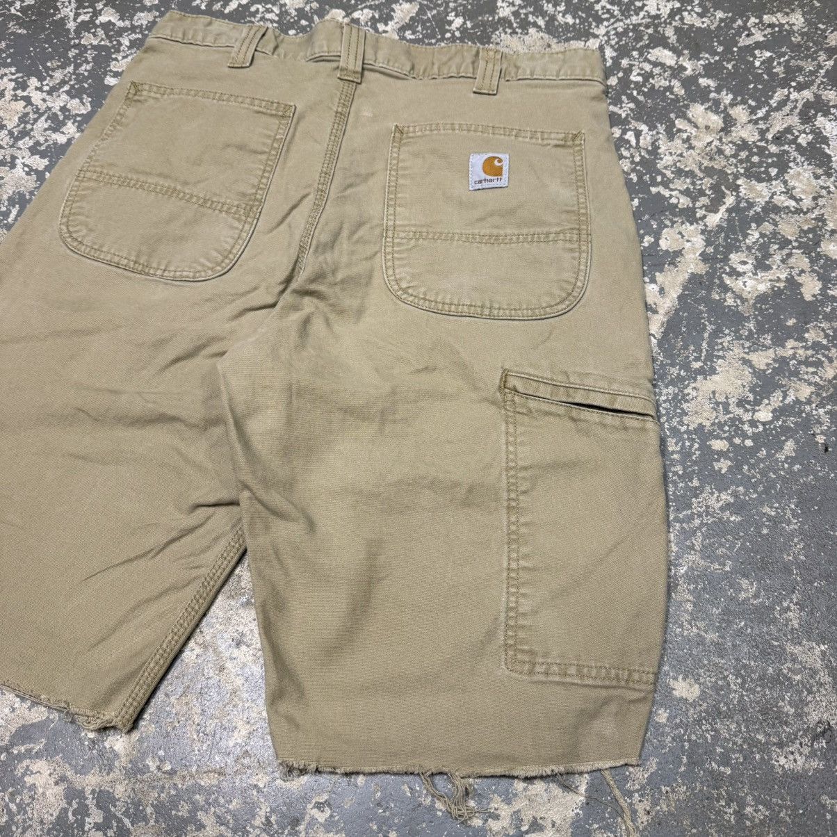 Carhartt Vintage Carhartt Tan Cargo Cut Off Workwear Shorts Jorts Size US 32 / EU 48 - 9 Thumbnail