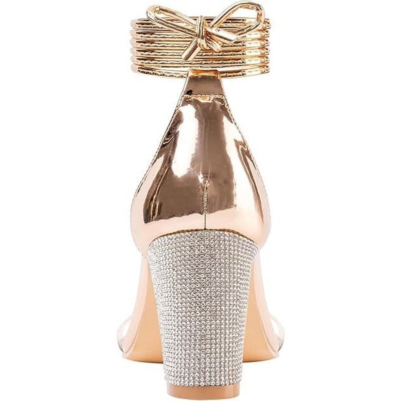 Other NEW Women's EU 41.5/US 11.5 Open Toe Lace Rhinestone Heels Size US 11.5 / IT 41.5 - 9 Thumbnail