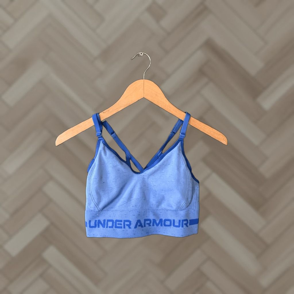Under Armour Under Armour Sports Bra Blue Women M Medium Size Athletic Activewear Bra Size ONE SIZE - 1 Thumbnail