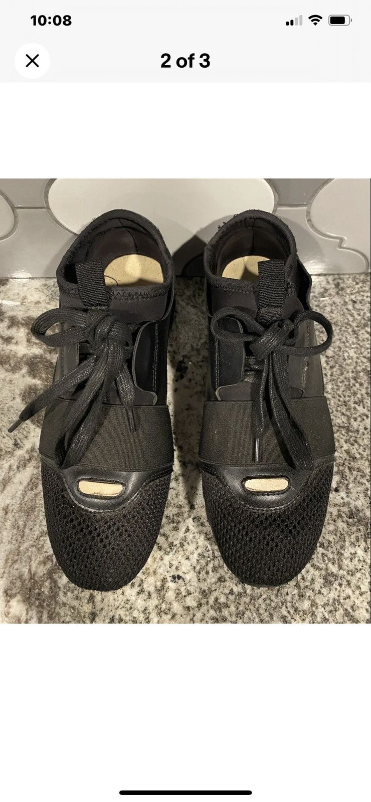 Other Super Trendy Black Athletic Shoes Size US 6 / IT 36 - 2 Thumbnail