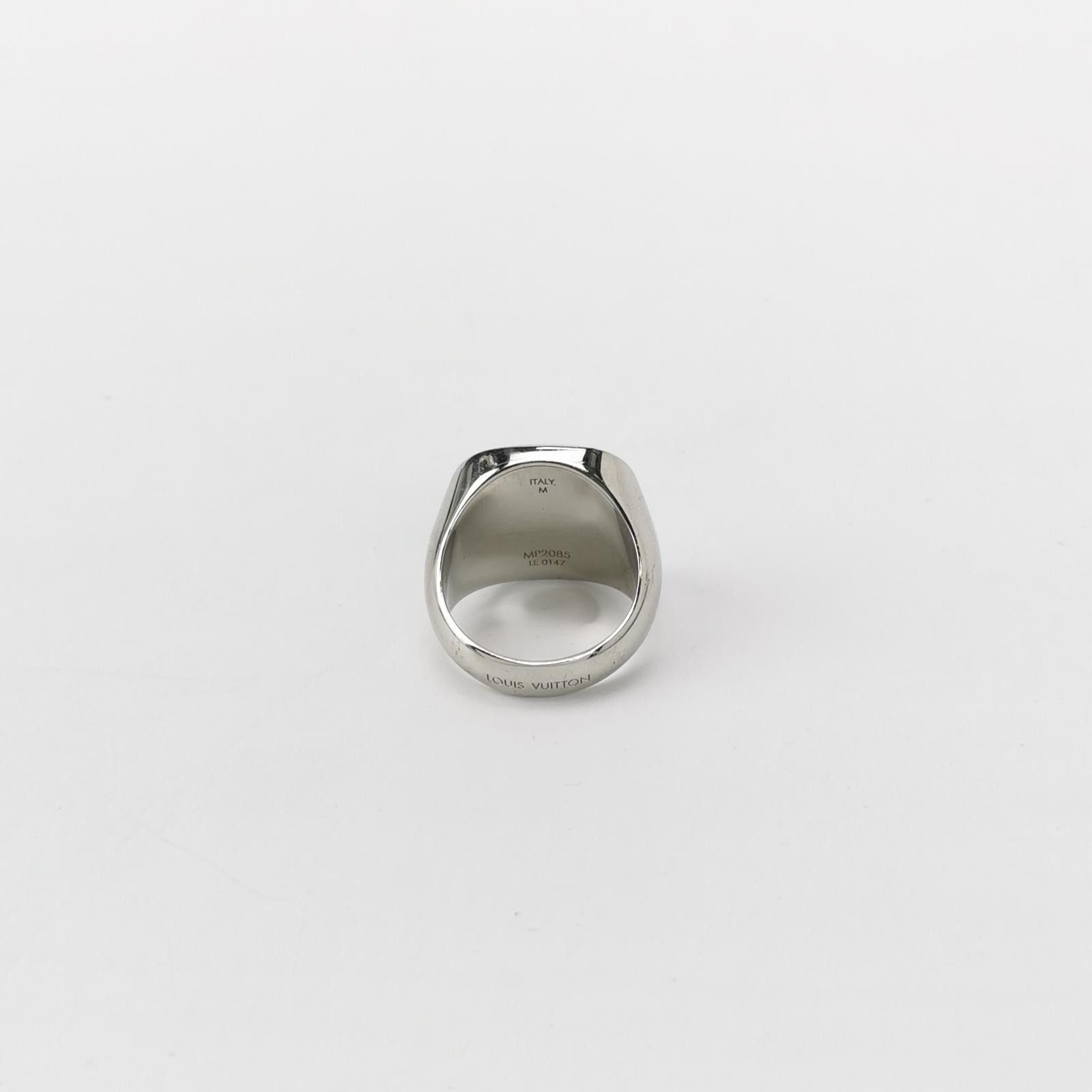 Louis Vuitton Louis Vuitton (LV) Lock Signet Leather Monogram Ring Size 2 Size ONE SIZE - 3 Thumbnail