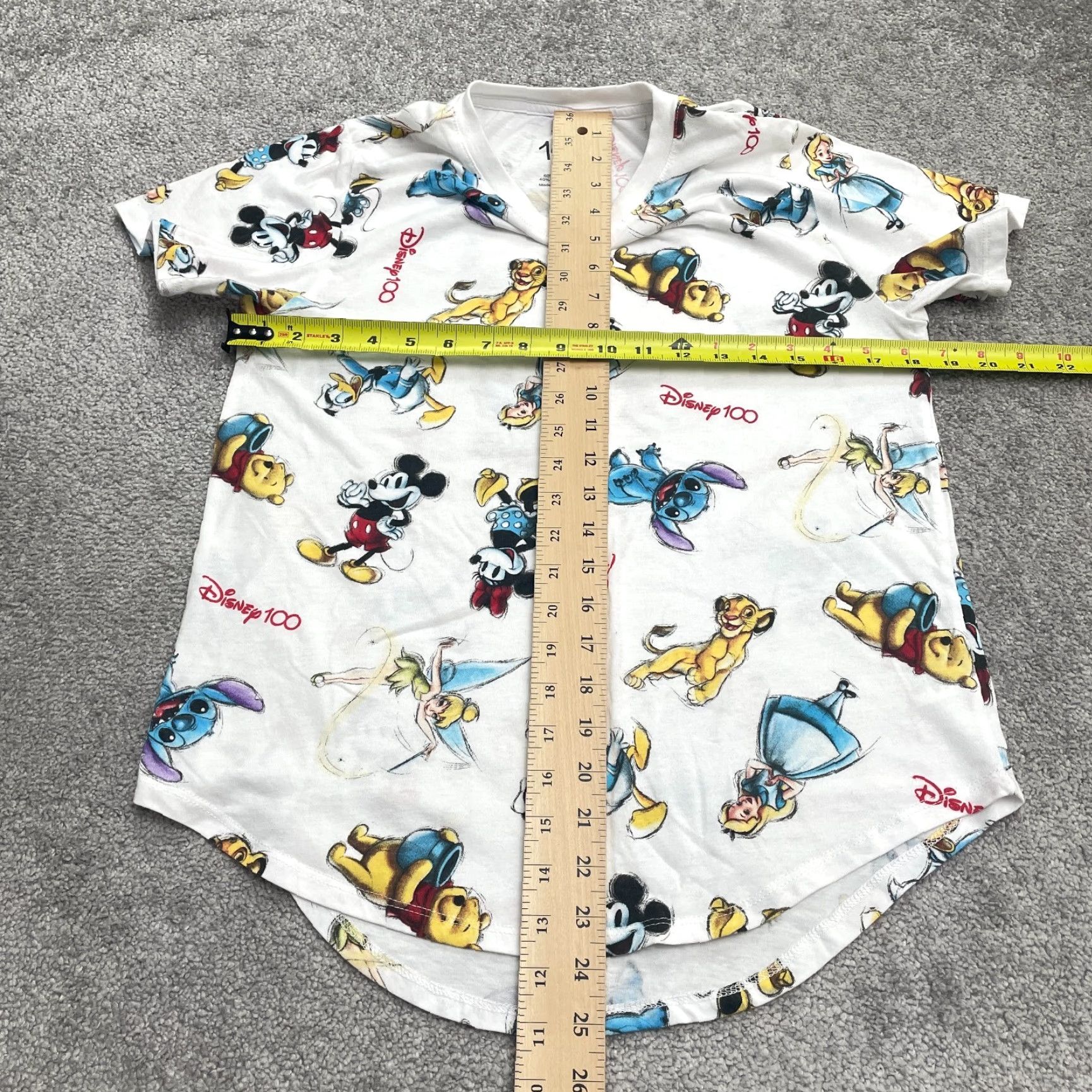 Disney Disney Juniors T-Shirt White Crew Neck Short Sleeve Graphic Print Mickey Minnie Stitch Tinker Bell Winnie The Pooh Lion King Simba 100 Size L / US 10 / IT 46 - 7 Thumbnail