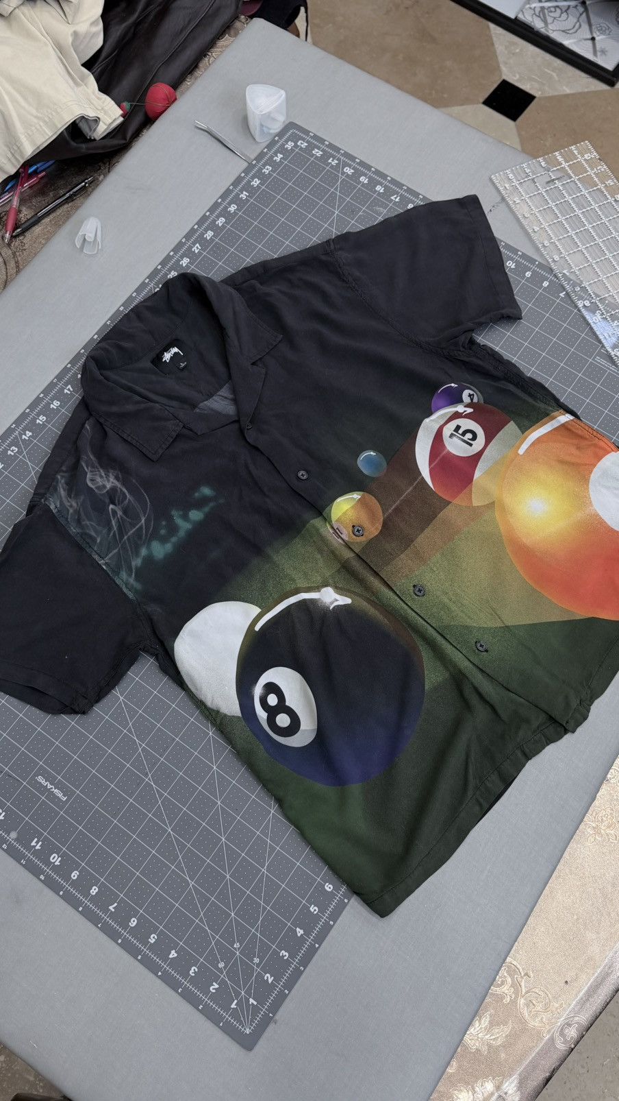 Stussy Billiards Open Collar Shirt Size US L / EU 52-54 / 3 - 1 Thumbnail