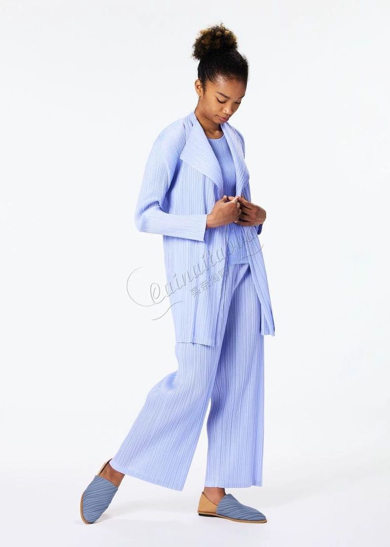 Issey Miyake Issey Miyake size:2 Blue pleated wide-leg pants Size 42" / US 20 - 2 Thumbnail