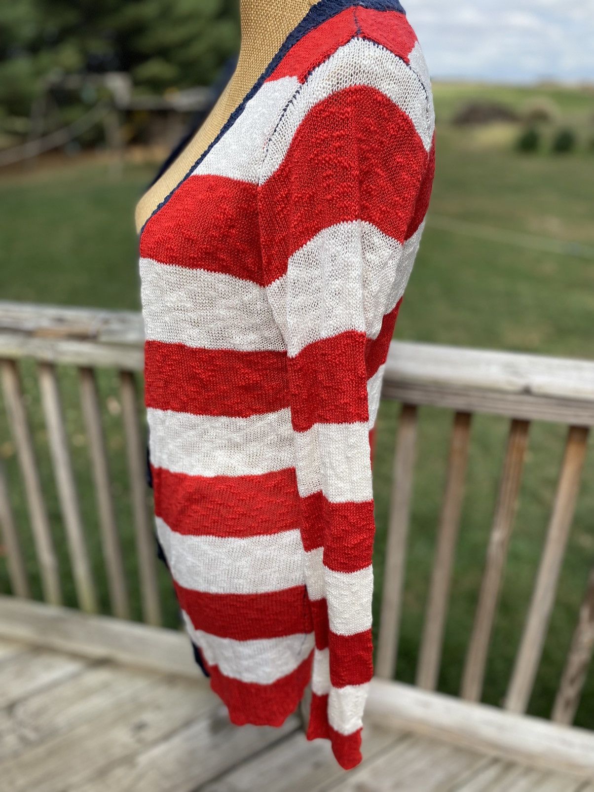 Other ANDTHEWHY Los Angeles Flag Red/White/Blue Cardigan Size S/M Size S / US 4 / IT 40 - 6 Thumbnail