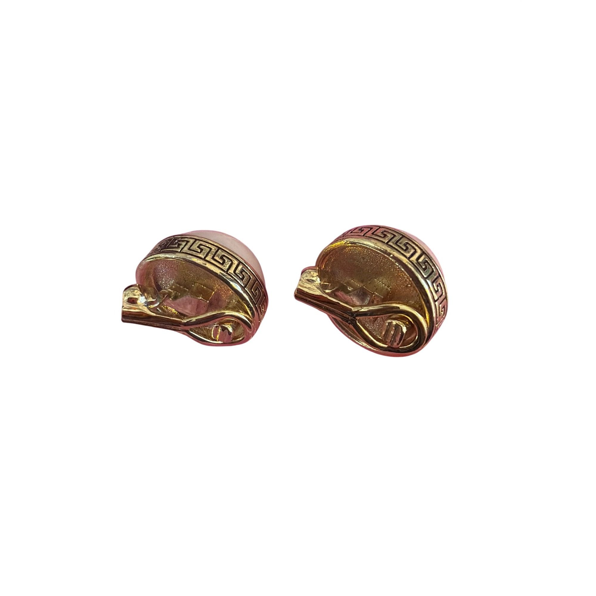 Other Vintage Faux Pearl Mabe Clip On Earrings Greek Key Gold Trim Size ONE SIZE - 3 Thumbnail