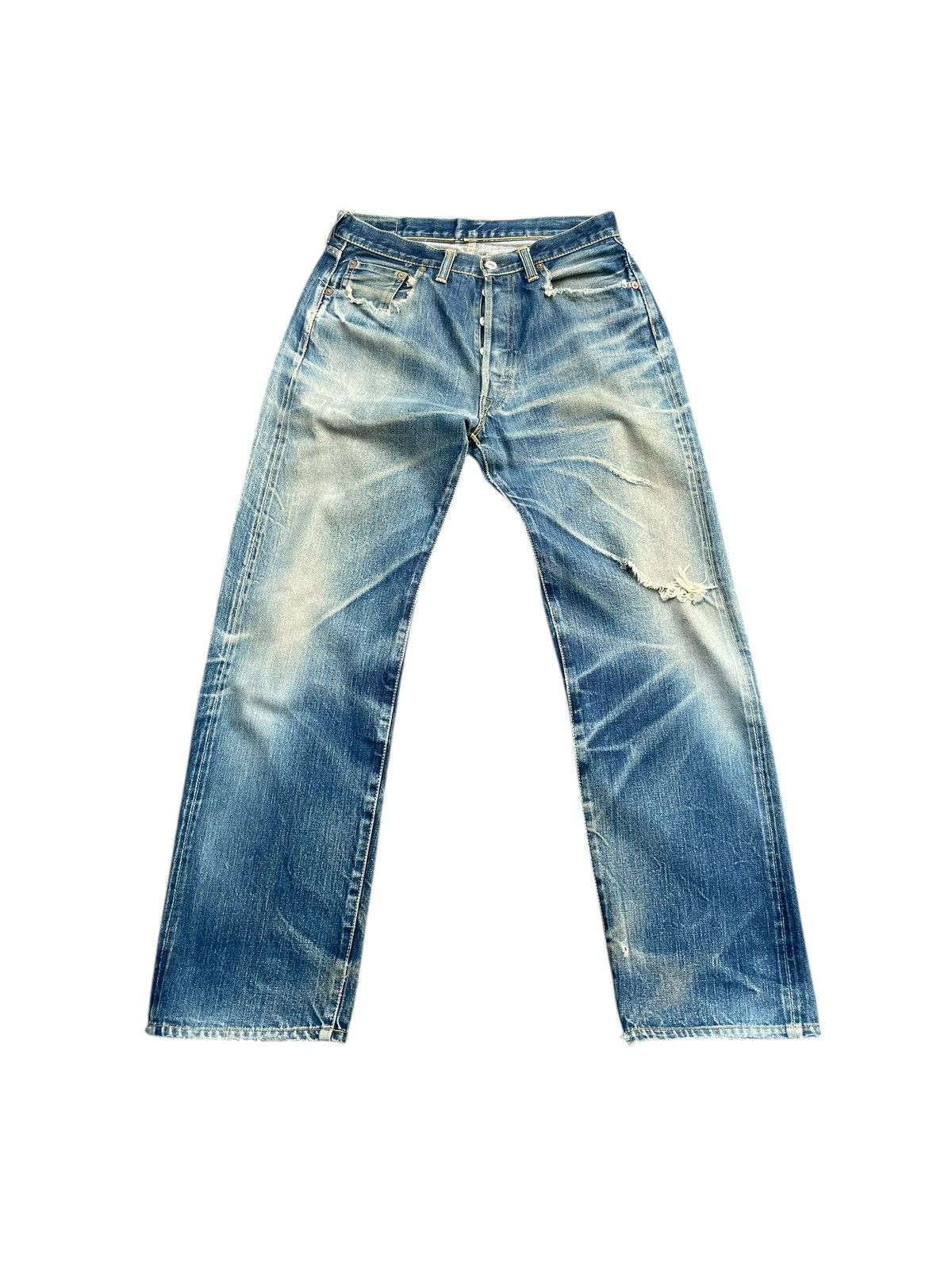 The Silver Stone × Vintage Vintage Selvedge Silverstone Distresed Denim Size US 30 / EU 46 - 2 Thumbnail