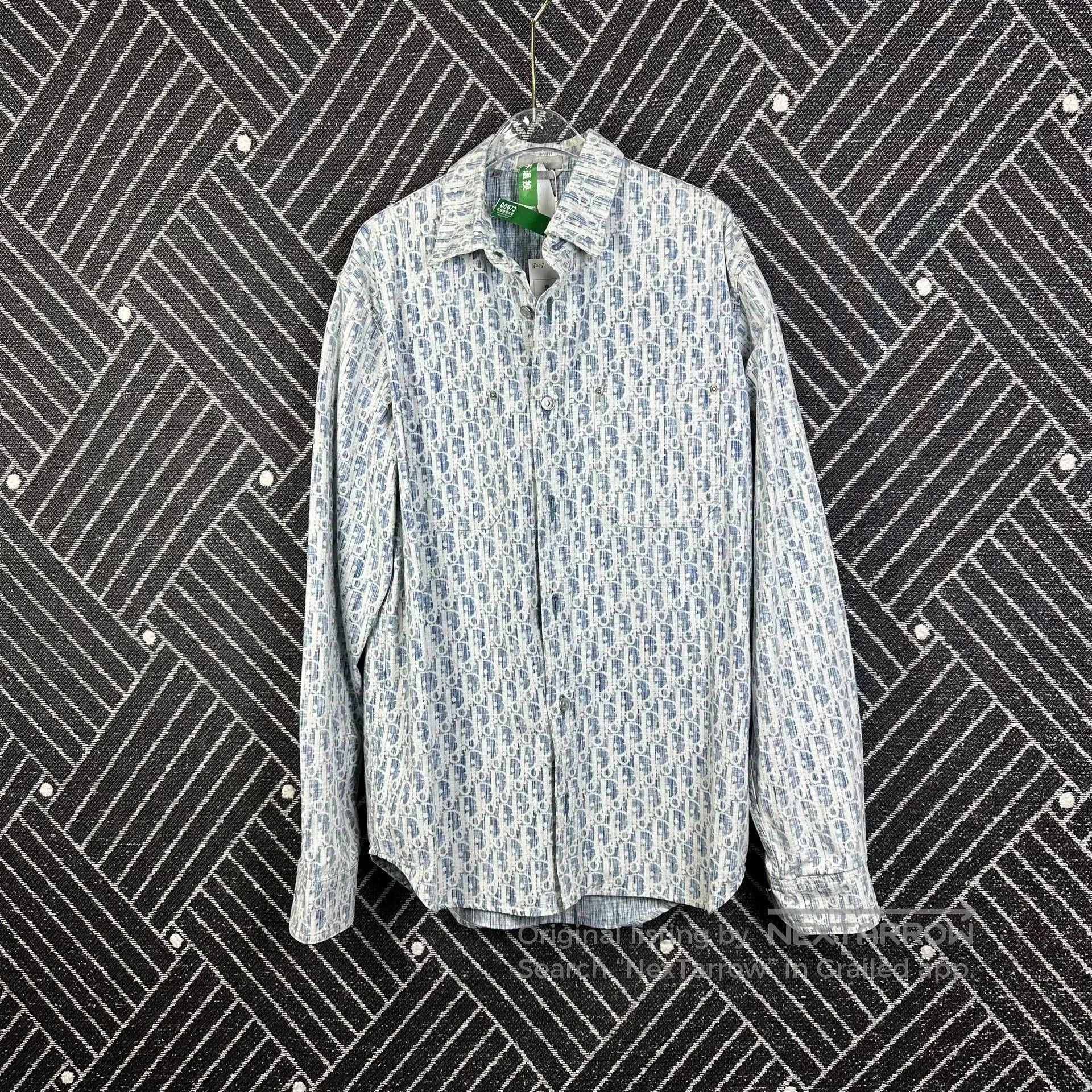 Dior Dior Blue White All-Over Print Shirt. Size M / US 6-8 / IT 42-44 - 1 Thumbnail