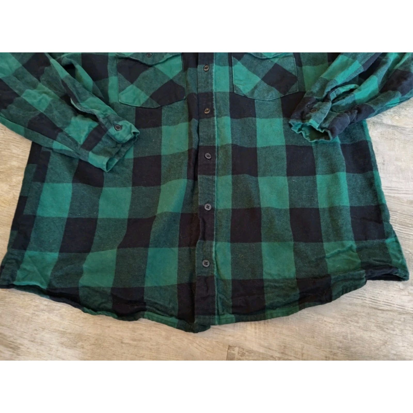 Vintage VINTAGE Big Bill Workwear Shirt Men XL Green Plaid Flannel Heavyweight Western Casual Size US XL / EU 56 / 4 - 3 Thumbnail