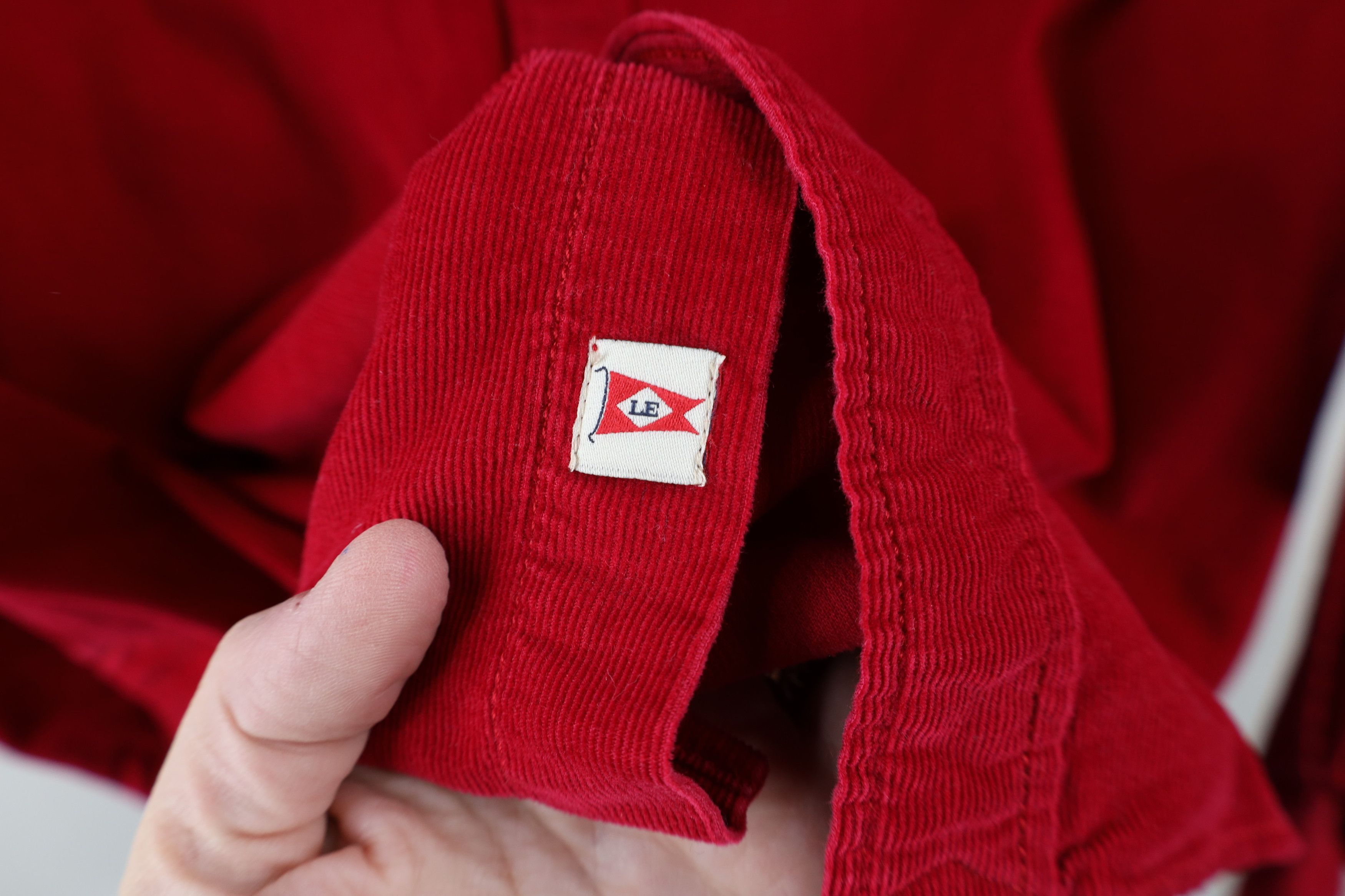 Lands' End × Vintage Vintage Lands End Corduroy Collared Button Shirt Red Cotton Size US L / EU 52-54 / 3 - 4 Thumbnail