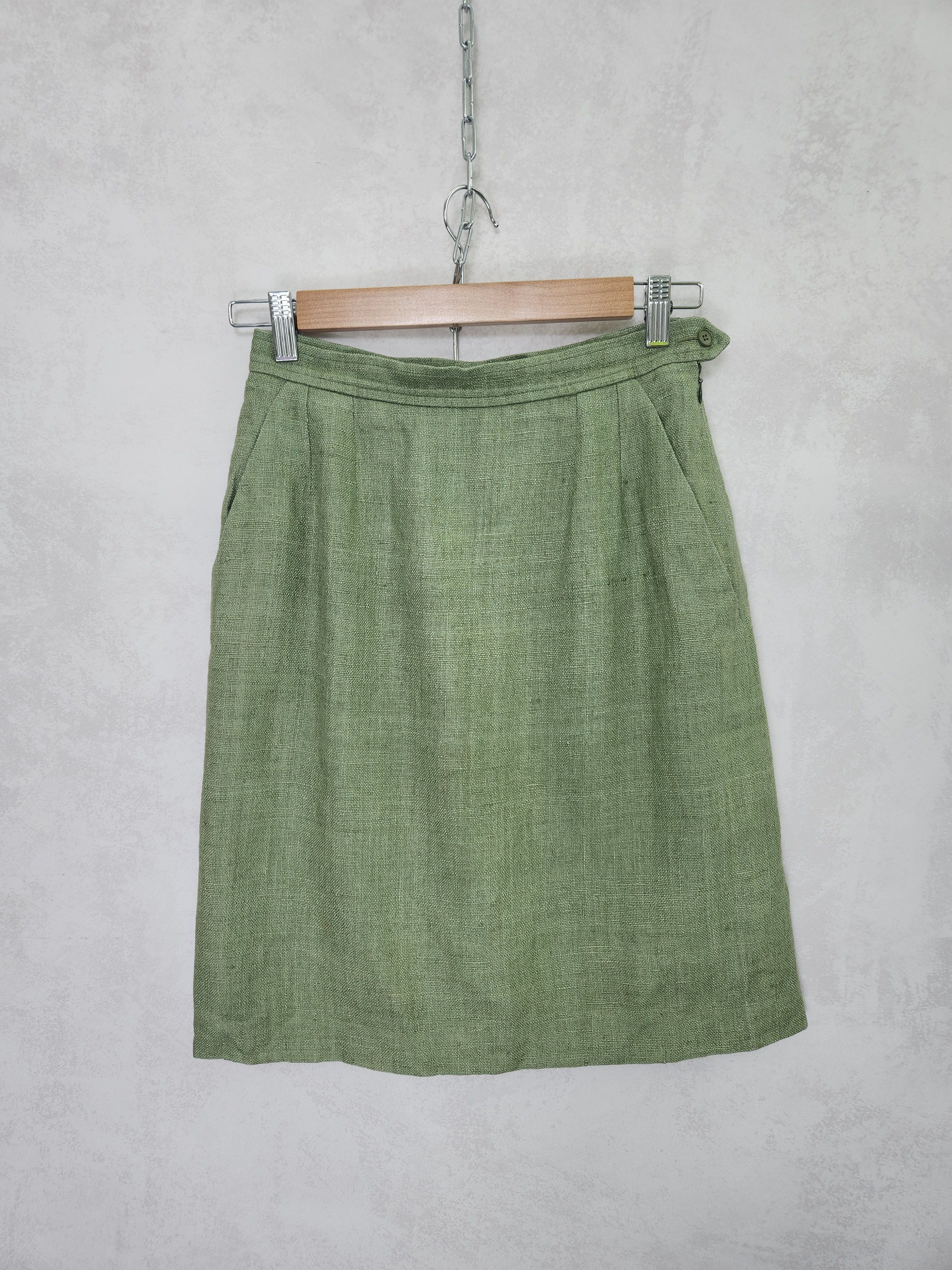Yves Saint Laurent Vintage 80s Yves Saint Laurent rive gauche green skirt Size 26" / US 2 / IT 38 - 1 Thumbnail