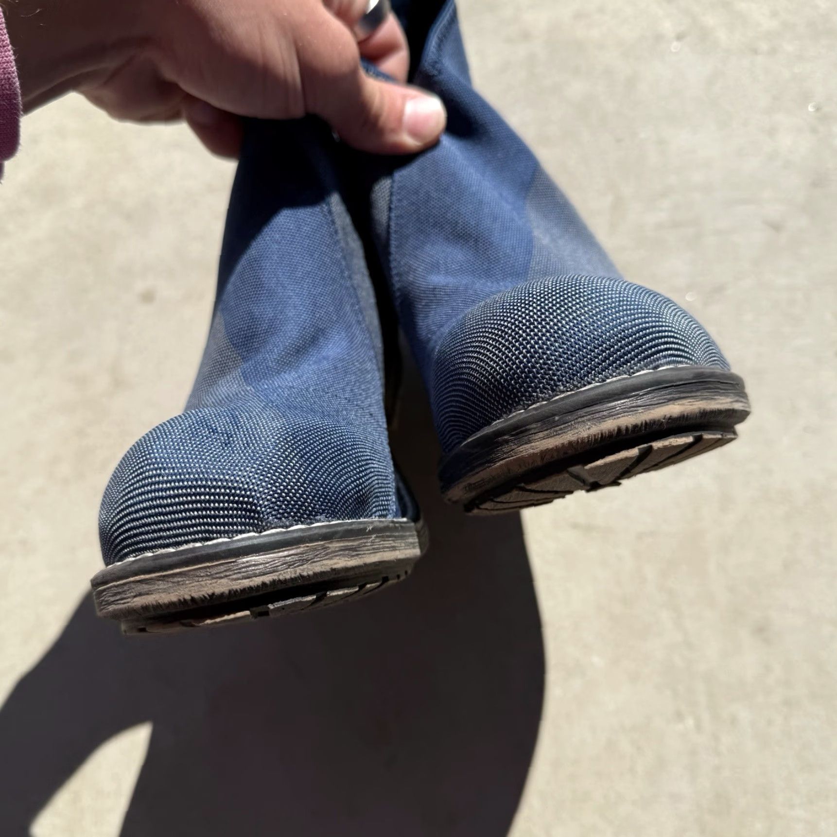 Vintage VINTAGE The Rambla Boot Boot Women Ankle Pull On Navy Blue 10 Stretch Cotton Blend Machine Washable Size US 10 / IT 40 - 5 Thumbnail