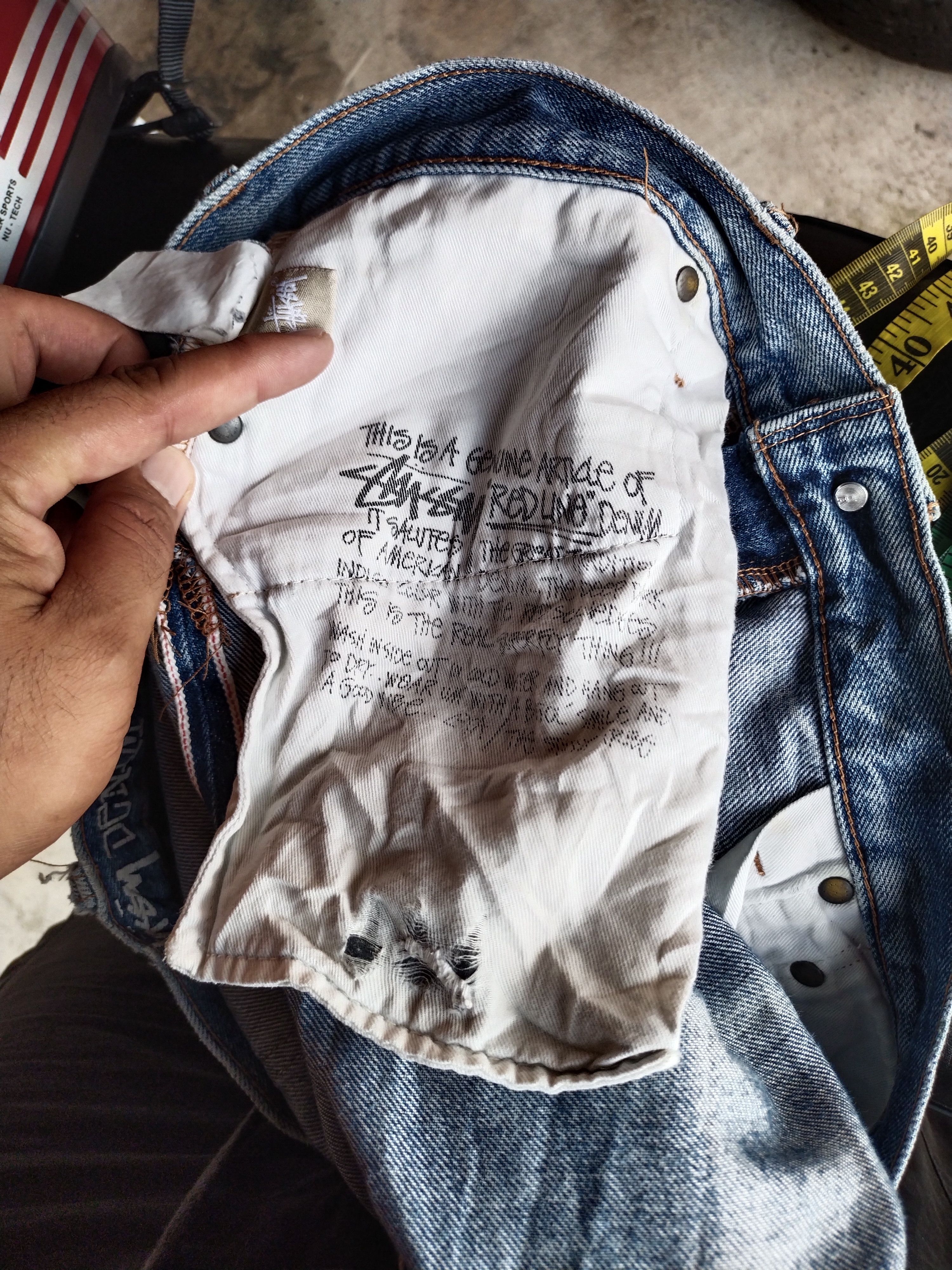 Stussy Vintage Stussy Selvedge Distressed Jeans RARE Punk Size 36" / US 14 / IT 50 - 22 Thumbnail