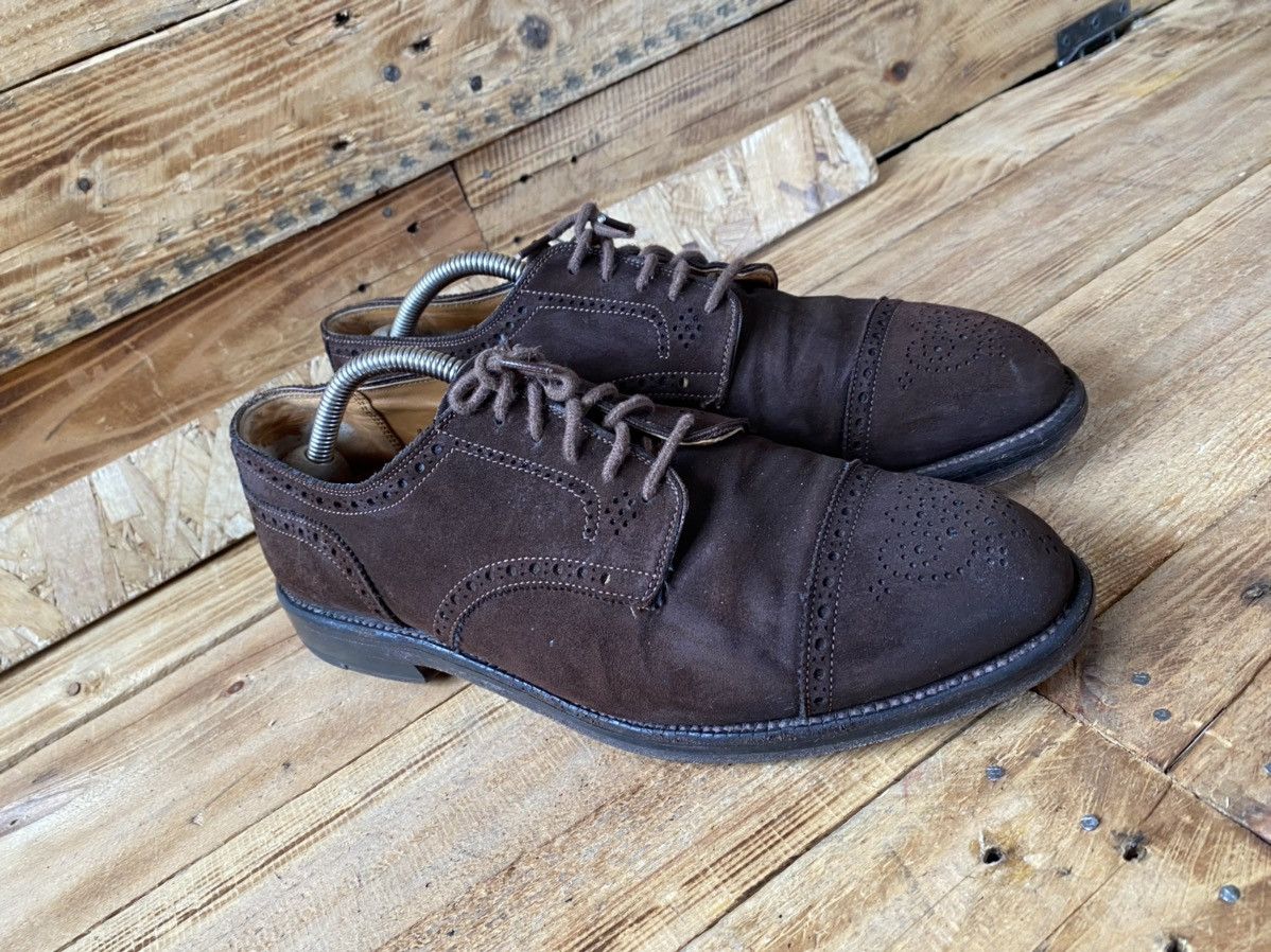 Alden Alden oxford brown suede cap-toe leather shoes sz 8E Size US 8 / EU 41 - 4 Thumbnail