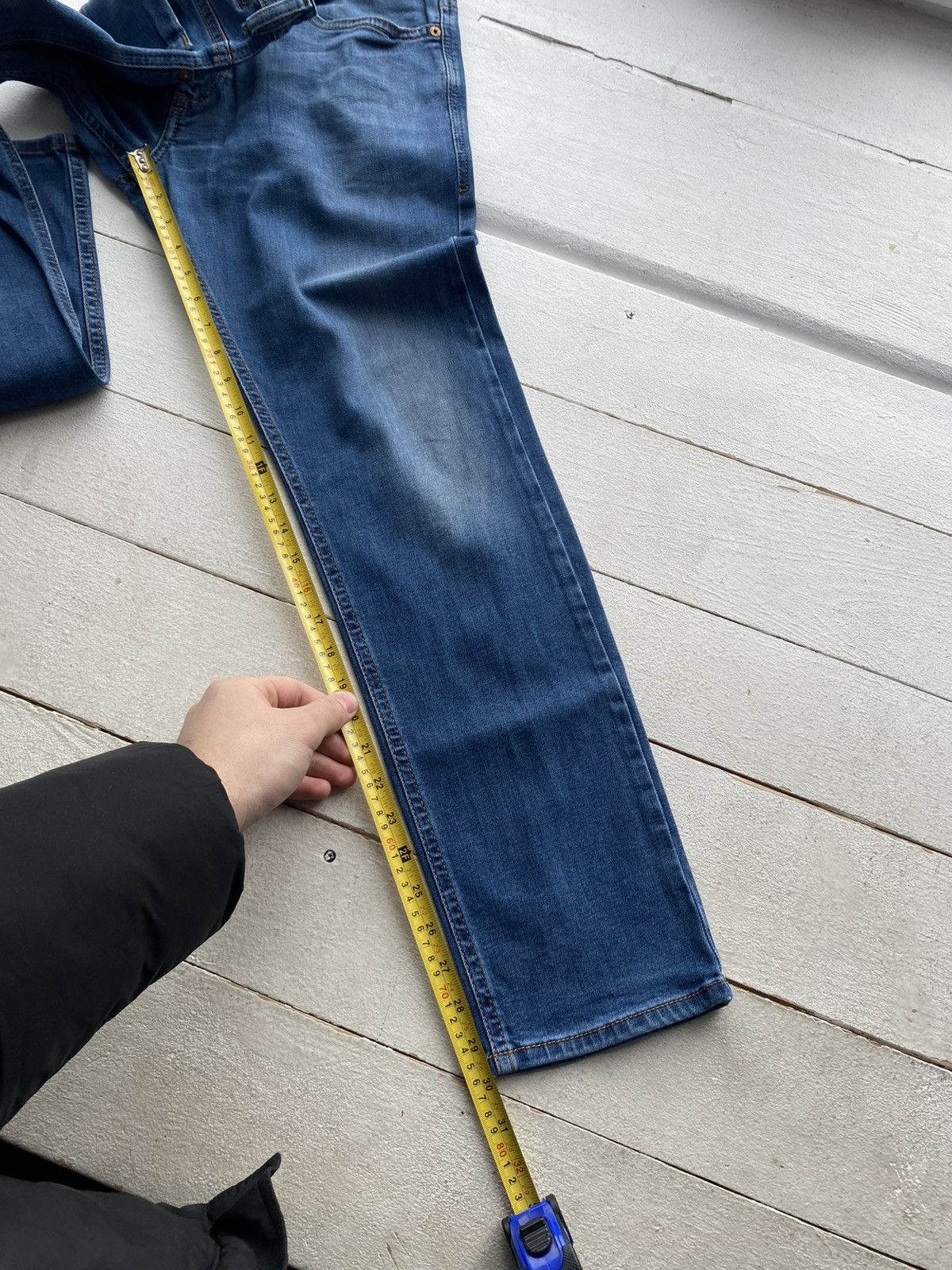 Diesel Luxury 00s Diesel Thommer Slim Skinny Jeans Distressed Blue Size US 33 - 17 Thumbnail