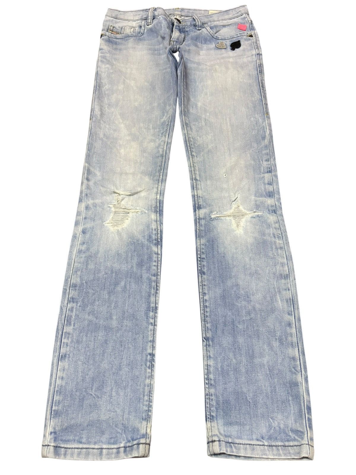 Diesel Vtg Diesel Strike Faded Blue Wash Distressed Jeans Size 26" / US 2 / IT 38 - 1 Thumbnail
