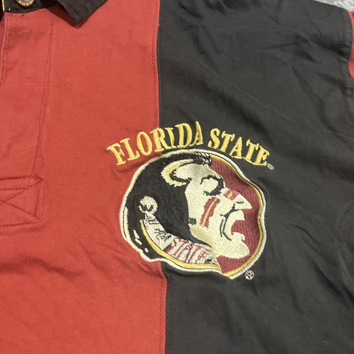 Mirage Vintage 90s Florida State Seminoles Mirage Longsleeve Polo Size US XL / EU 56 / 4 - 4 Thumbnail