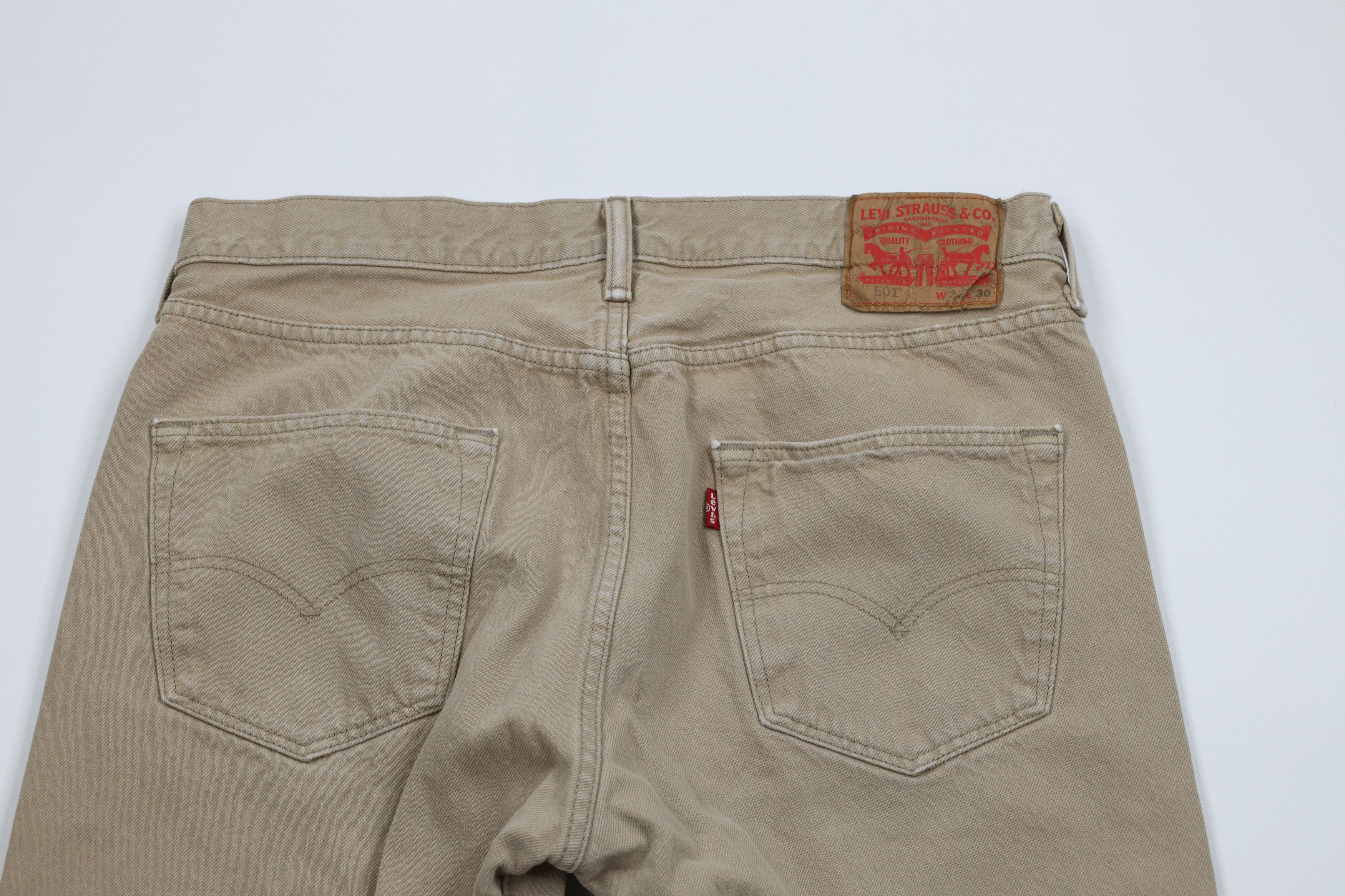 Levi's × Vintage Vintage Y2K Levis 501xx Button Fly Original Fit Jeans Beige Size US 34 / EU 50 - 9 Thumbnail